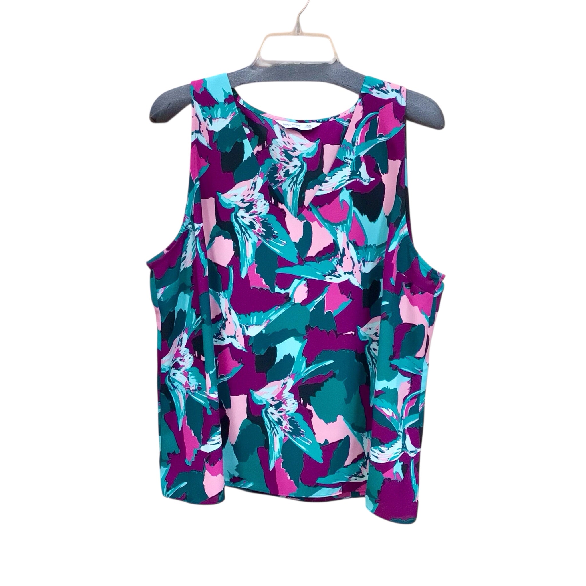 Nine West Purple & Green Sleeveless Top Size XXL