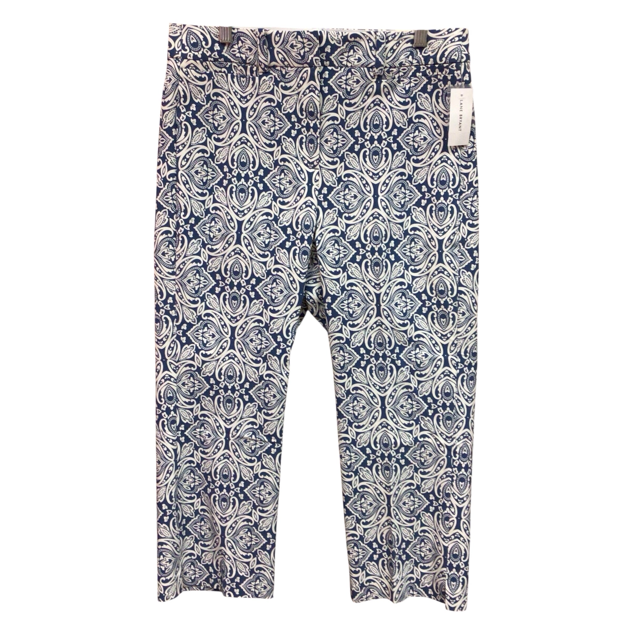 Lane Bryant Blue & White Capri Pants Size 12 NWT