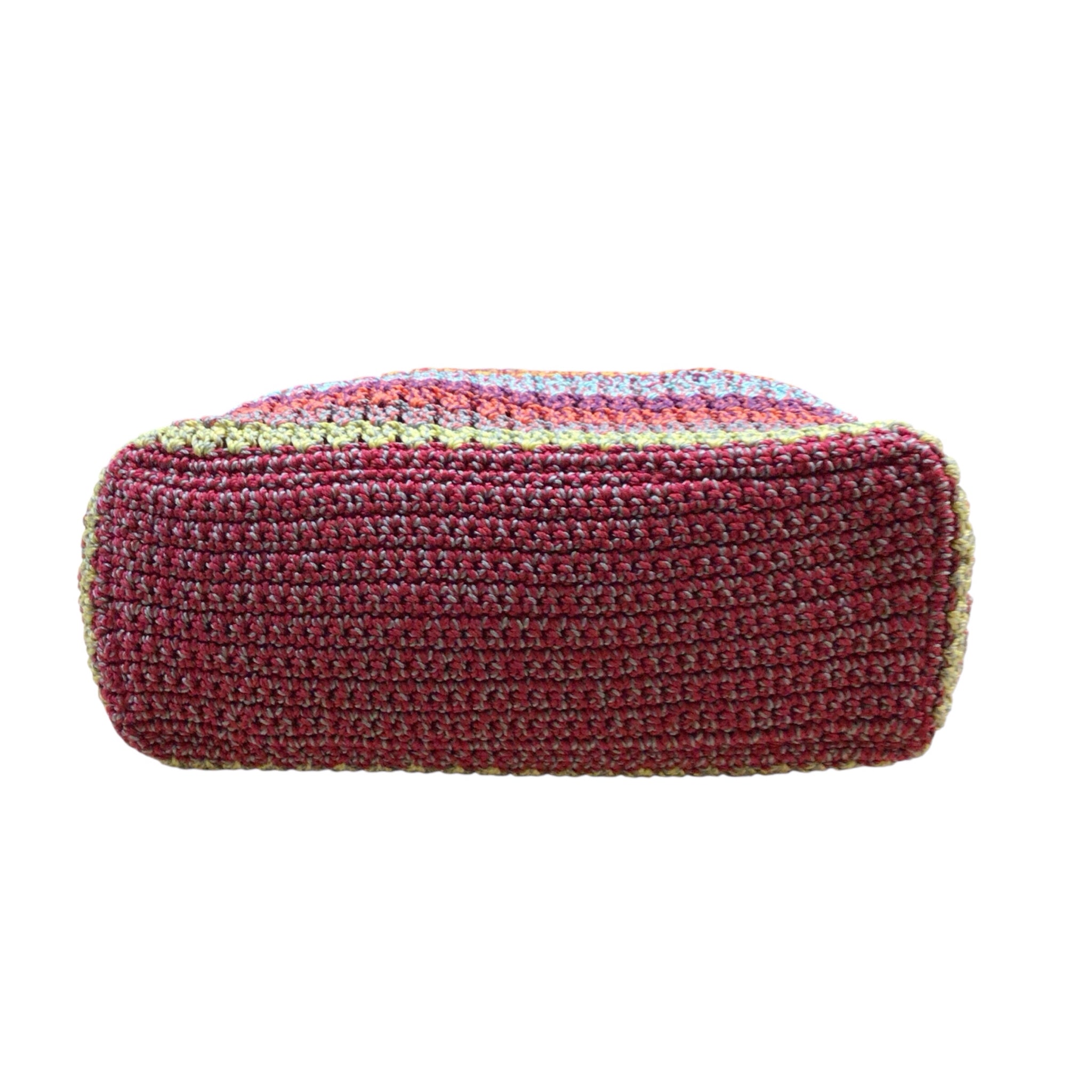 The Sak Multi-Color Striped Boho Crochet Shoulder Bag