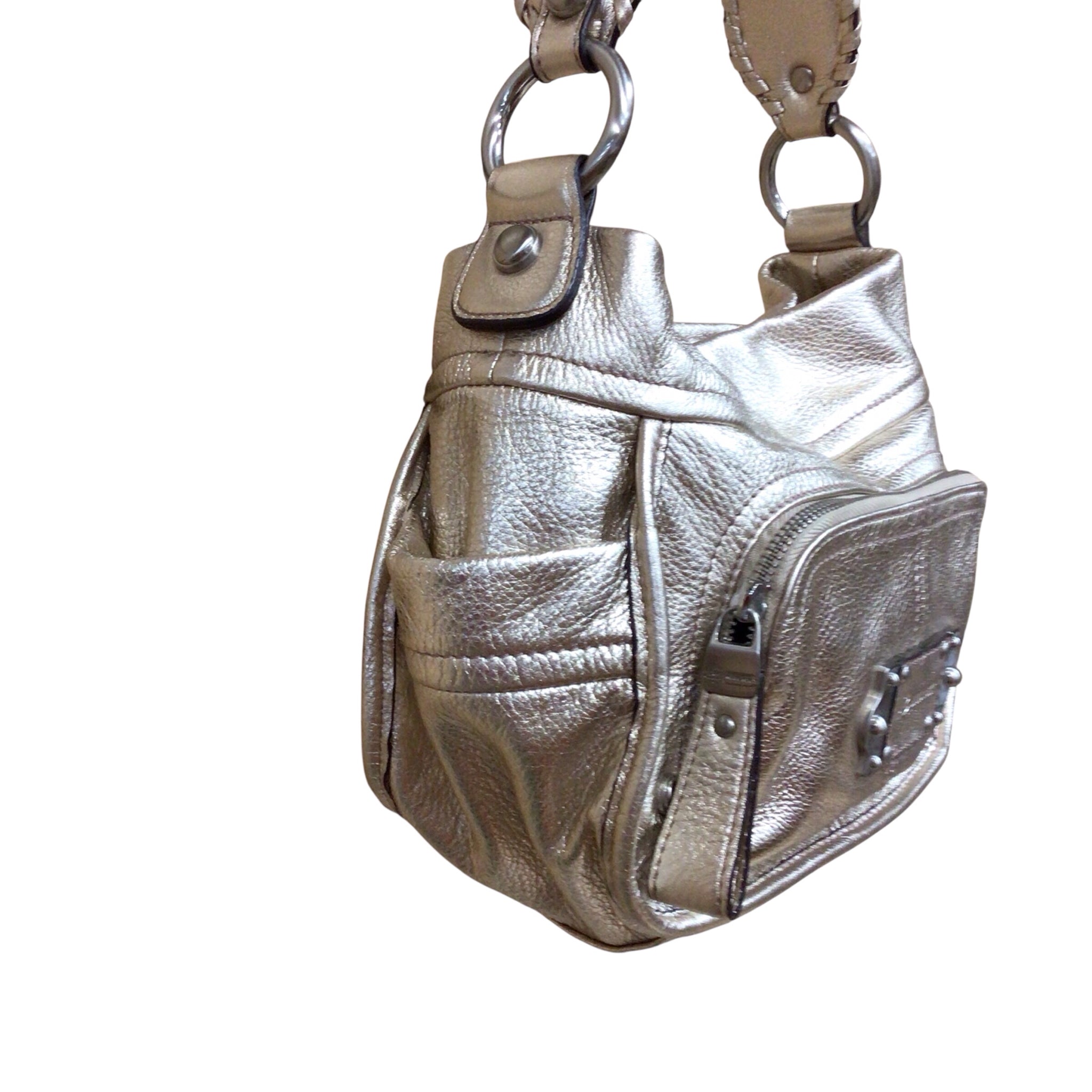 B Makowsky Metallic Gold Shoulder Bag