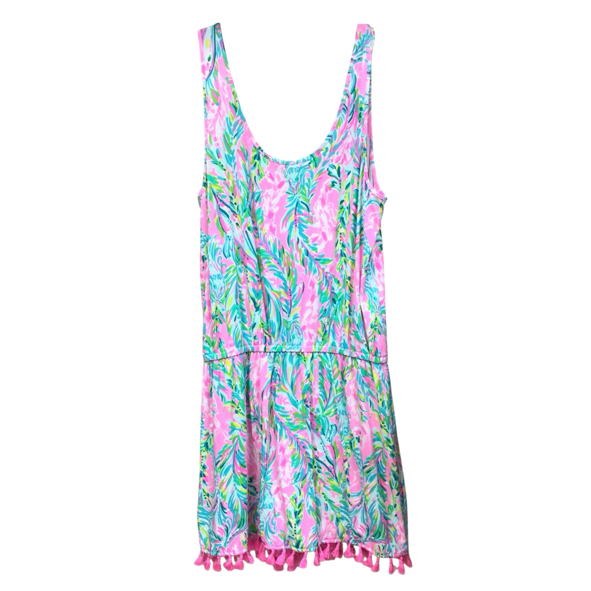Lilly Pulitzer Pink & Green Sleeveless Romper Size Medium