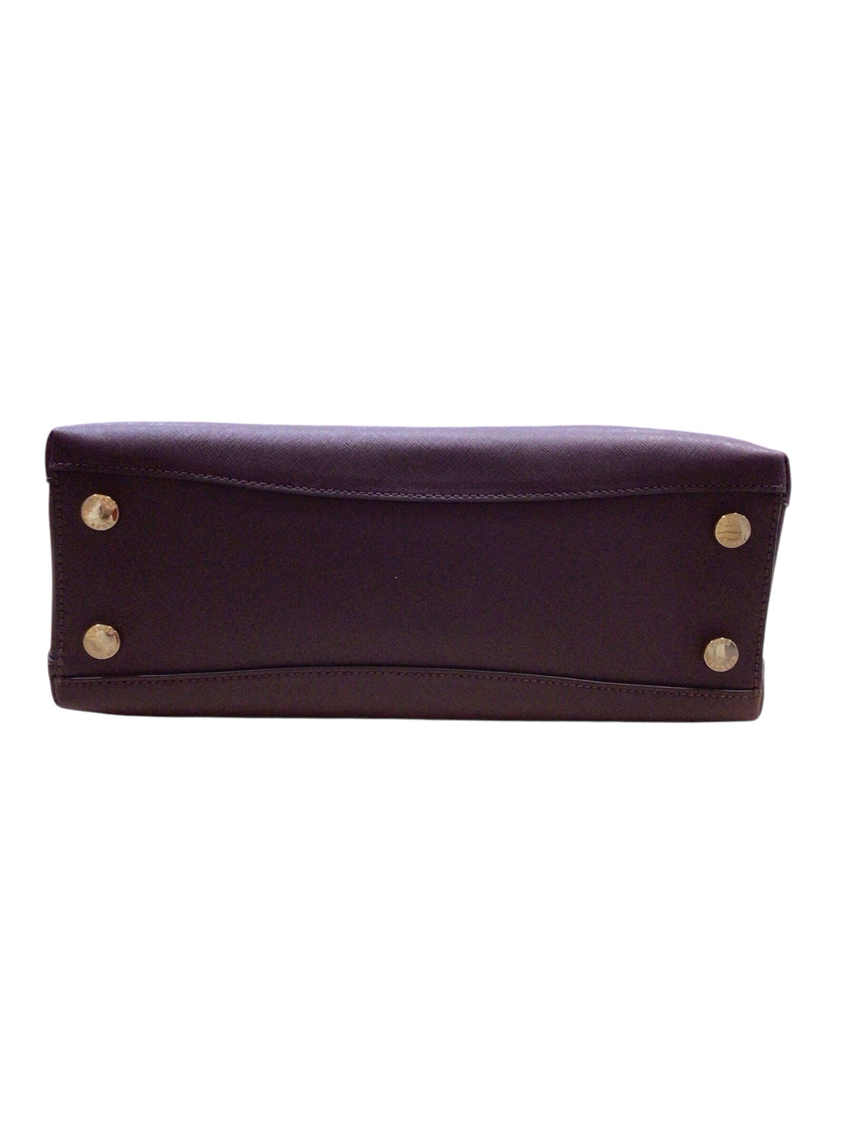 Michael Kors "Sofia Portia" Large East West Plum Leather Satchel Crossbody Bag