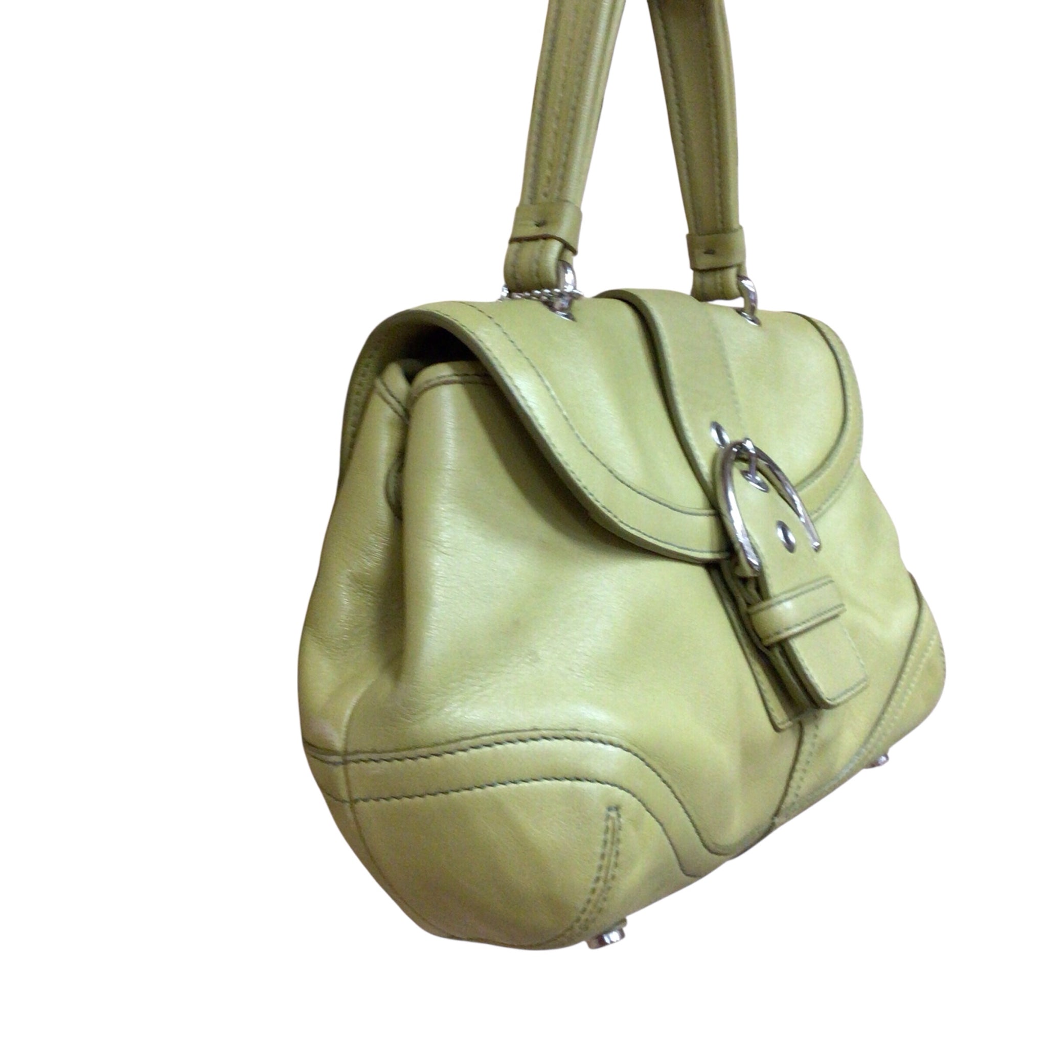 Coach 9743 Green Leather Satchel