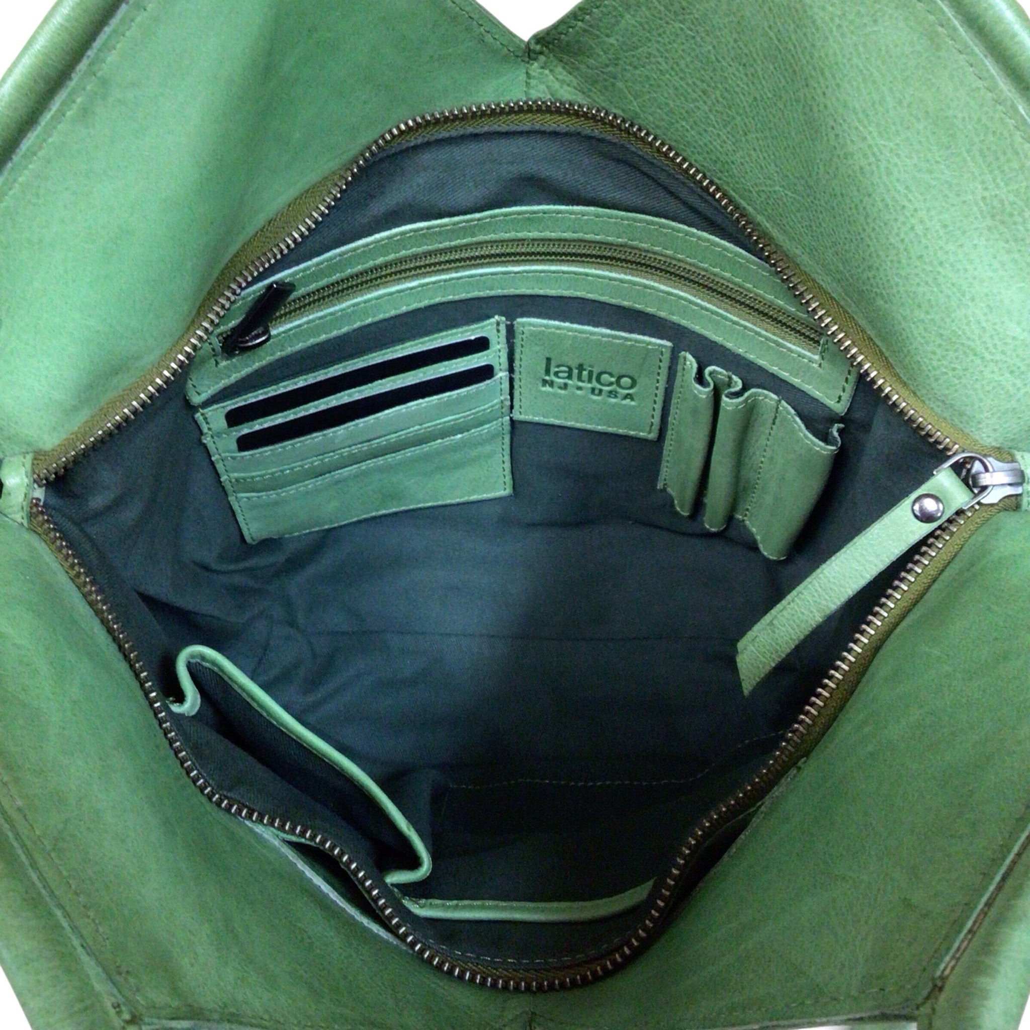 Latico Casey Green Leather Satchel Shoulder Bag