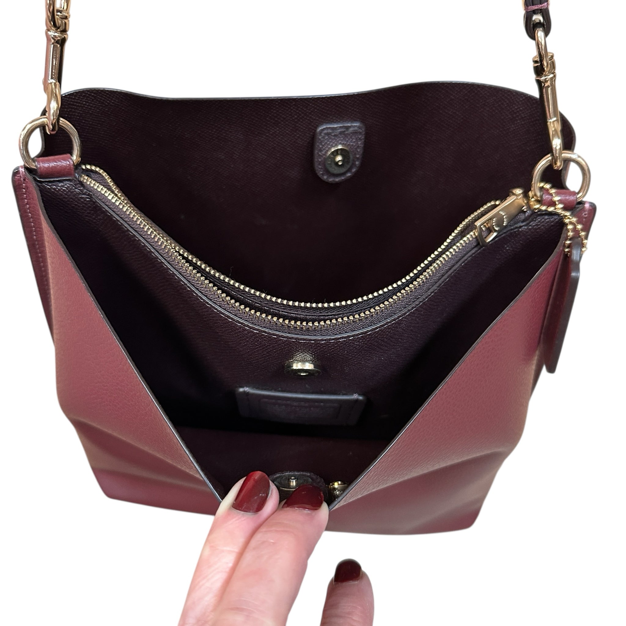 Coach CC754 Mollie Bucket Bag Wine Color Shoulder Bag