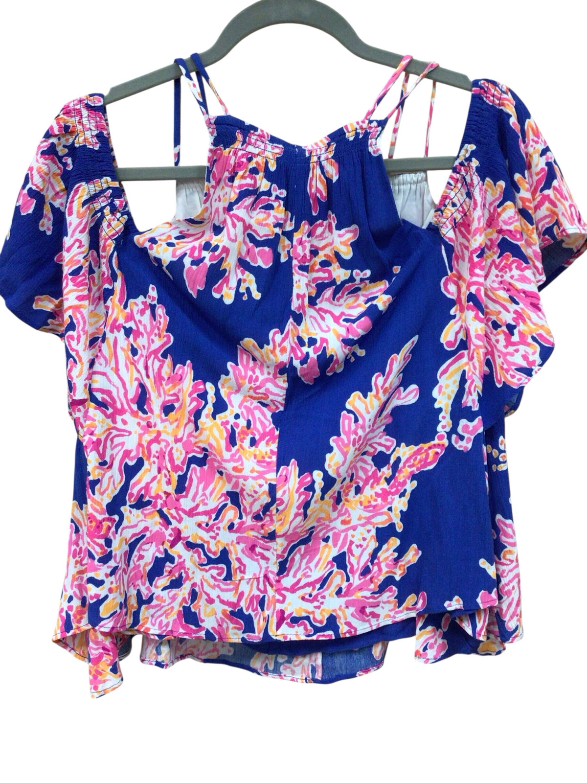 Lilly Pulitzer "Bellamie" Off the Shoulder Short Sleeve Top Size Medium
