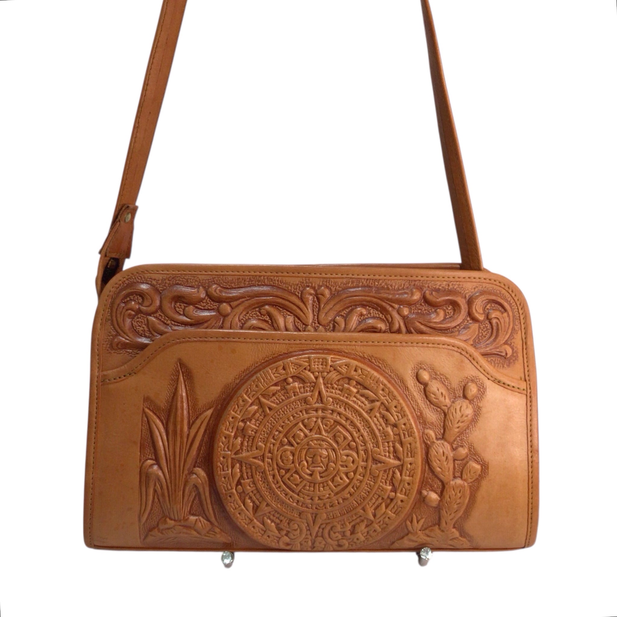 Mont-Abur Vintage Mexican Hand Tooled Leather Handbag