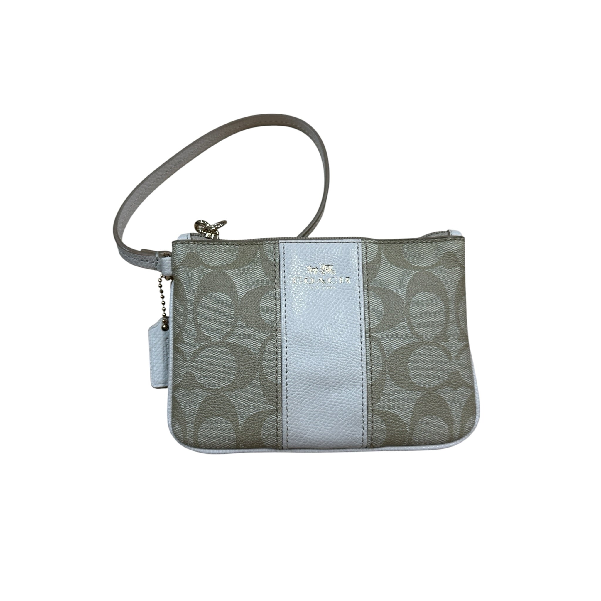Coach White & Beige Wallet Wristlet