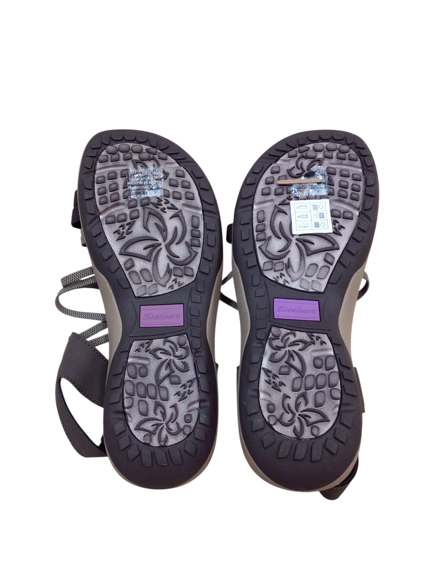 Skechers "Reggae Slim It Takes Two" Brown & Gray Sandals Size 7 NWT