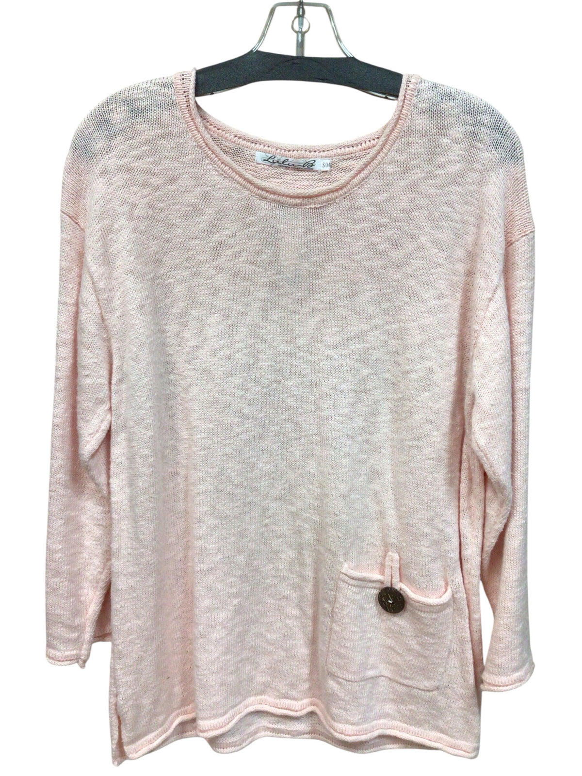 Lulu B Light Pink Long Sleeve Lightweight Sweater Size Small