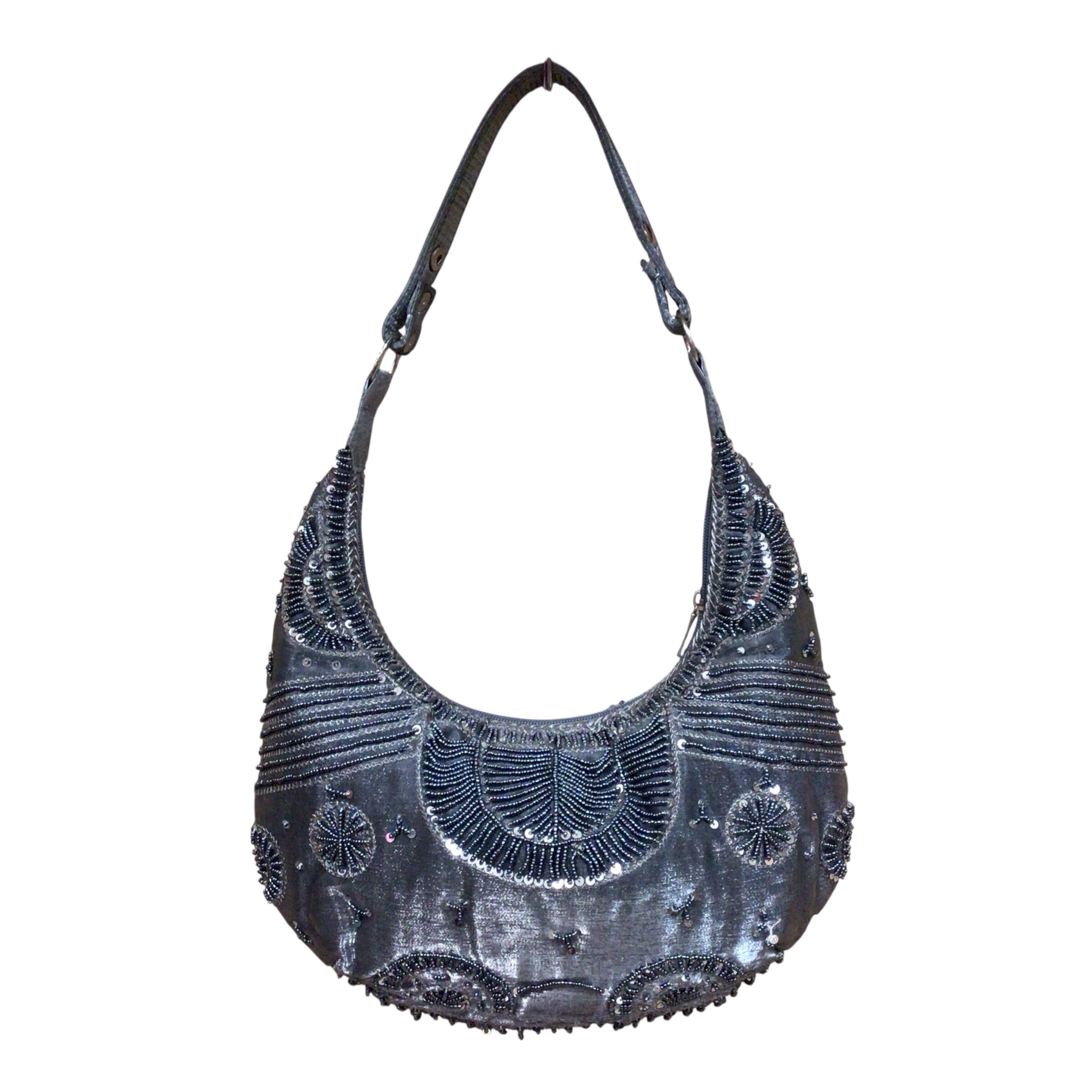 Fashion Pewter Sequin Shoulder Bag