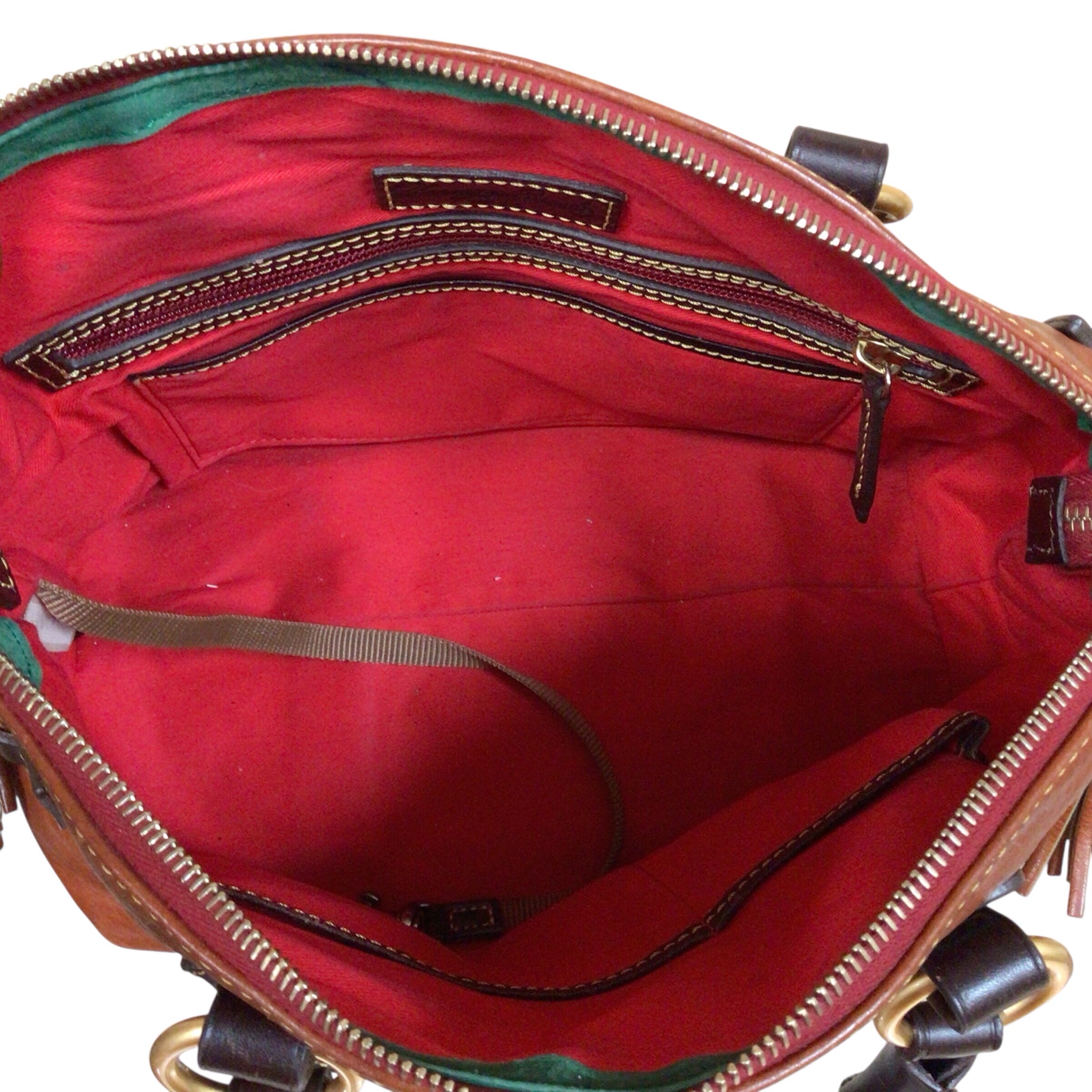 Dooney & Bourke Brown Florentine Leather Satchel Shoulder Bag