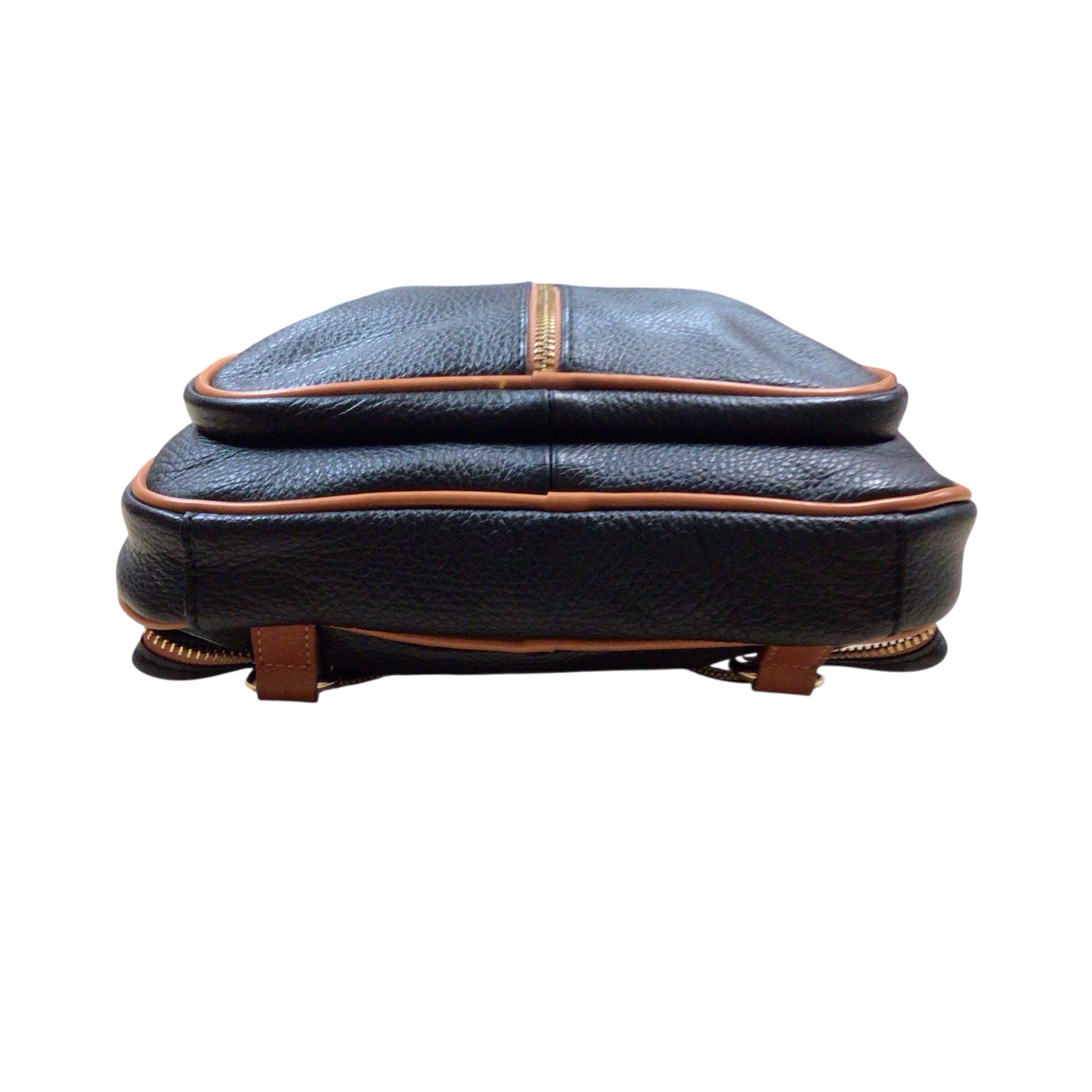 Valentina Genuine Italian Black Pebbled Leather Backpack