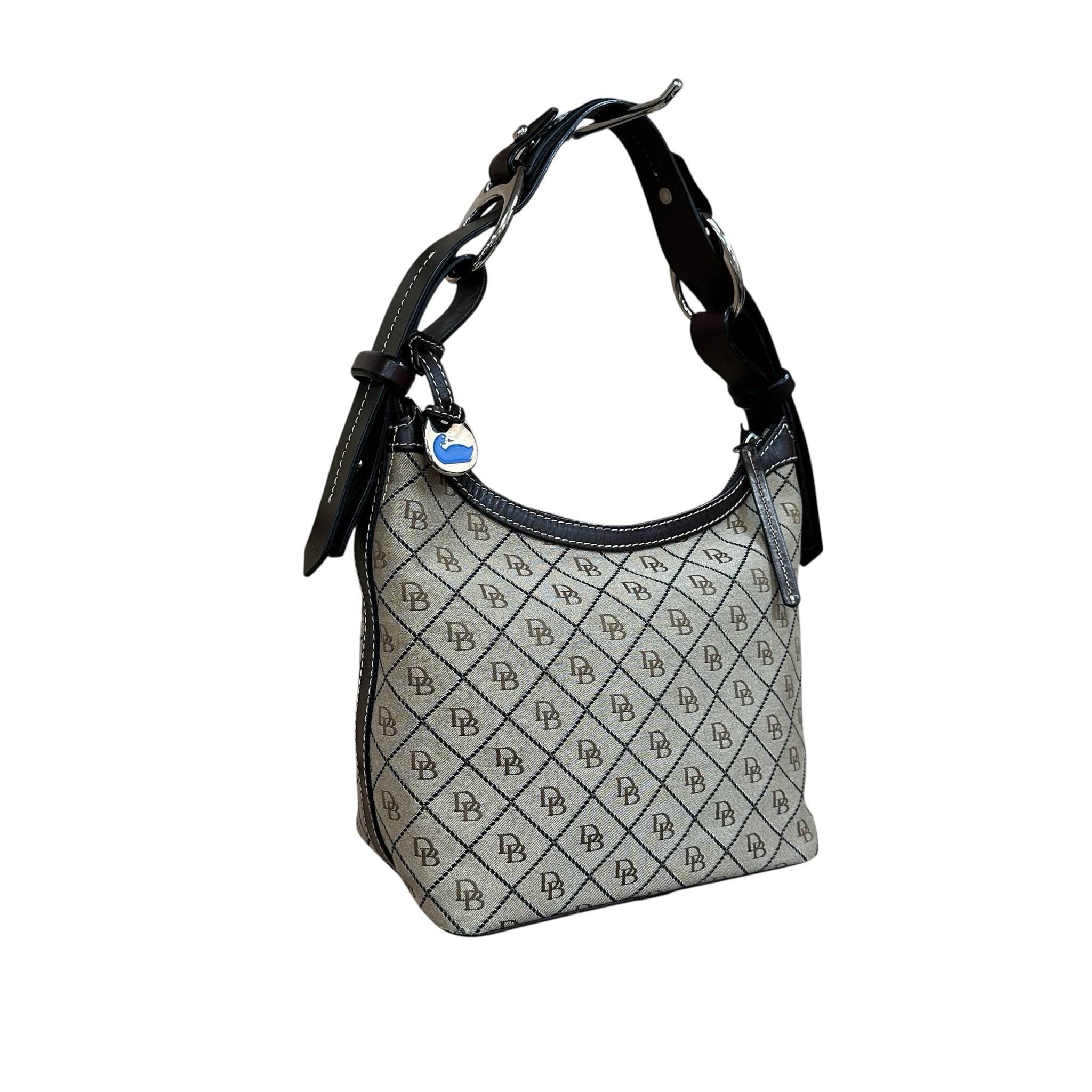 Dooney & Bourke Vintage Tan Canvas Signature Shoulder Bag