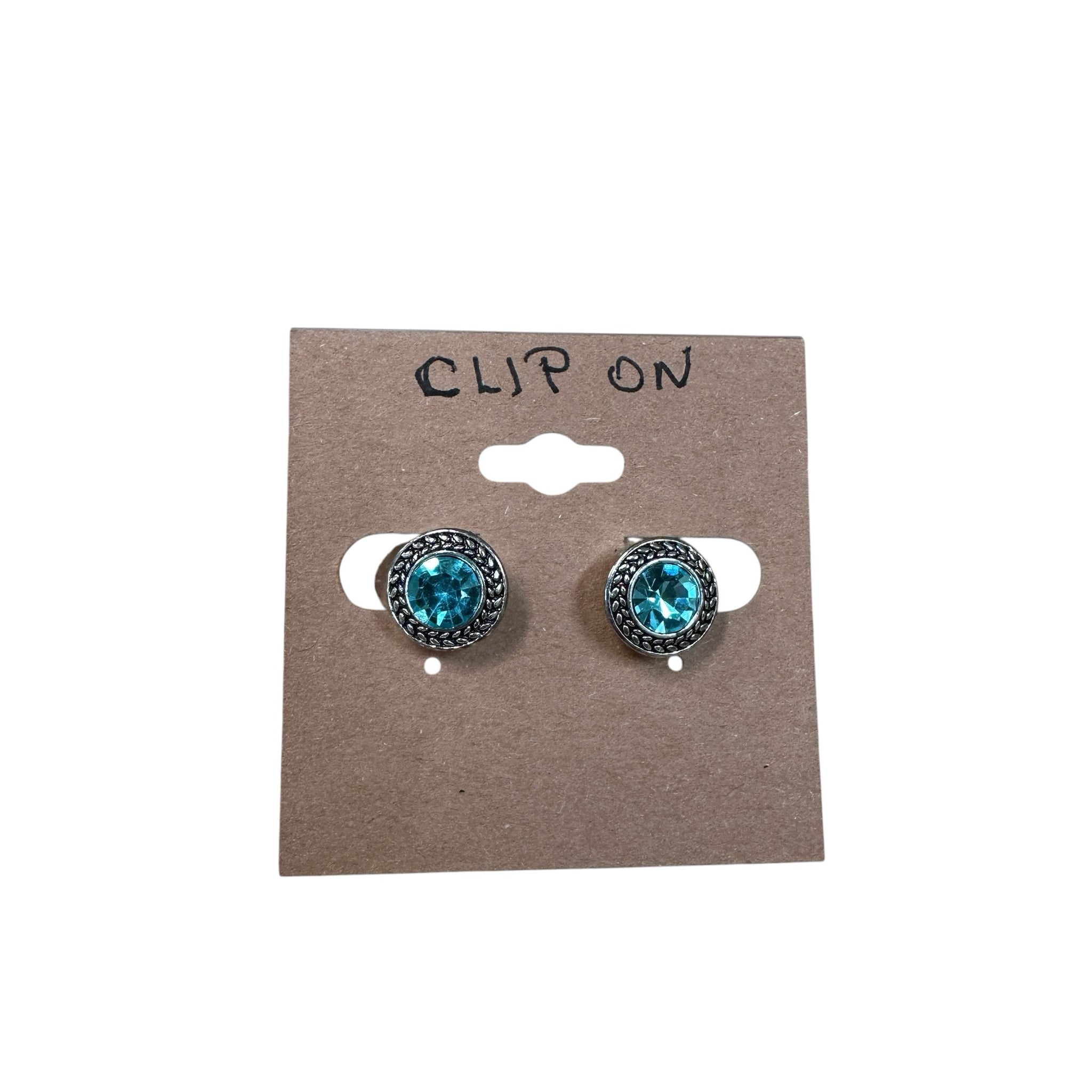 Blue Gemstone Clip-On Earrings