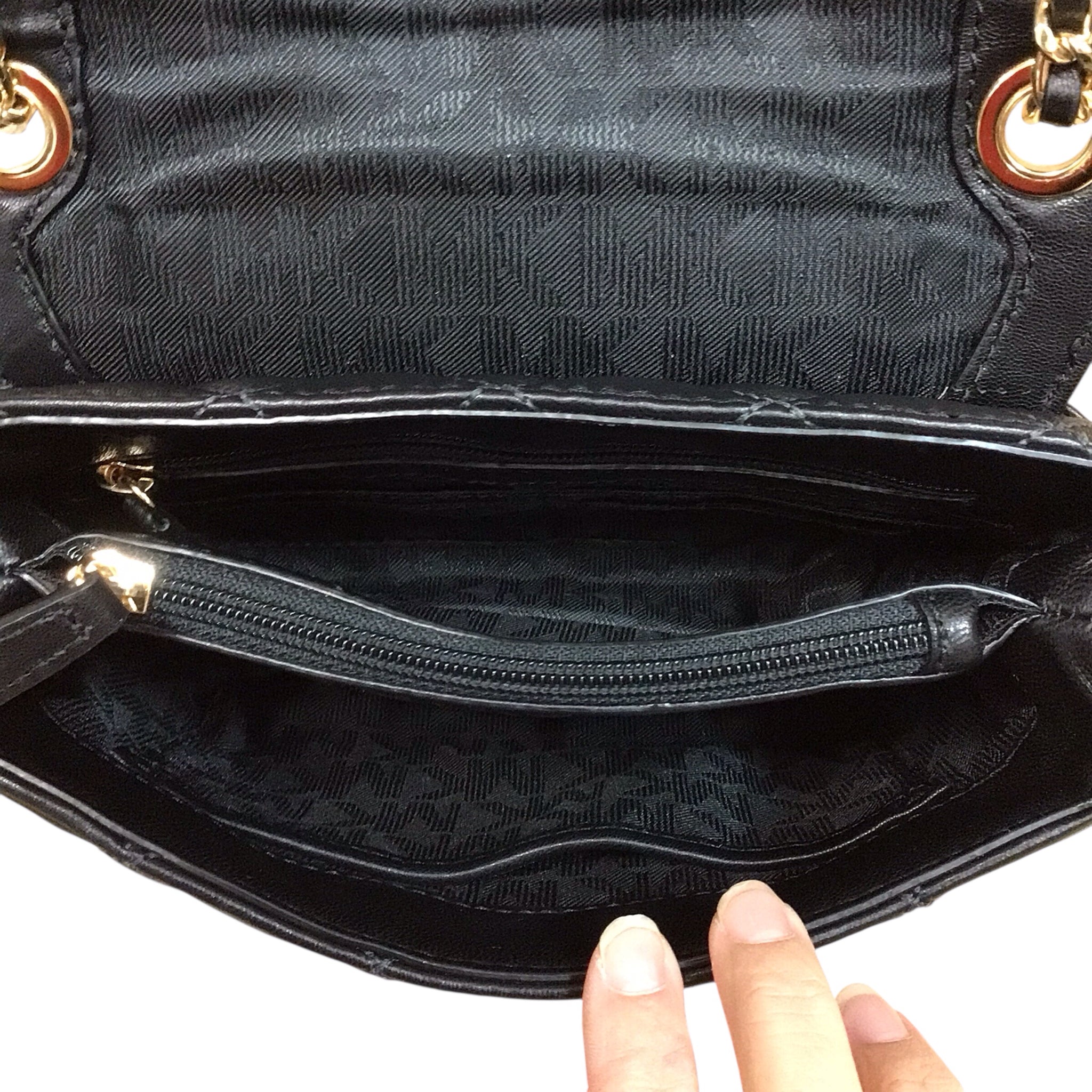 Michael Kors "Sloan" Small Quilted Black Leather Shoulder Bag