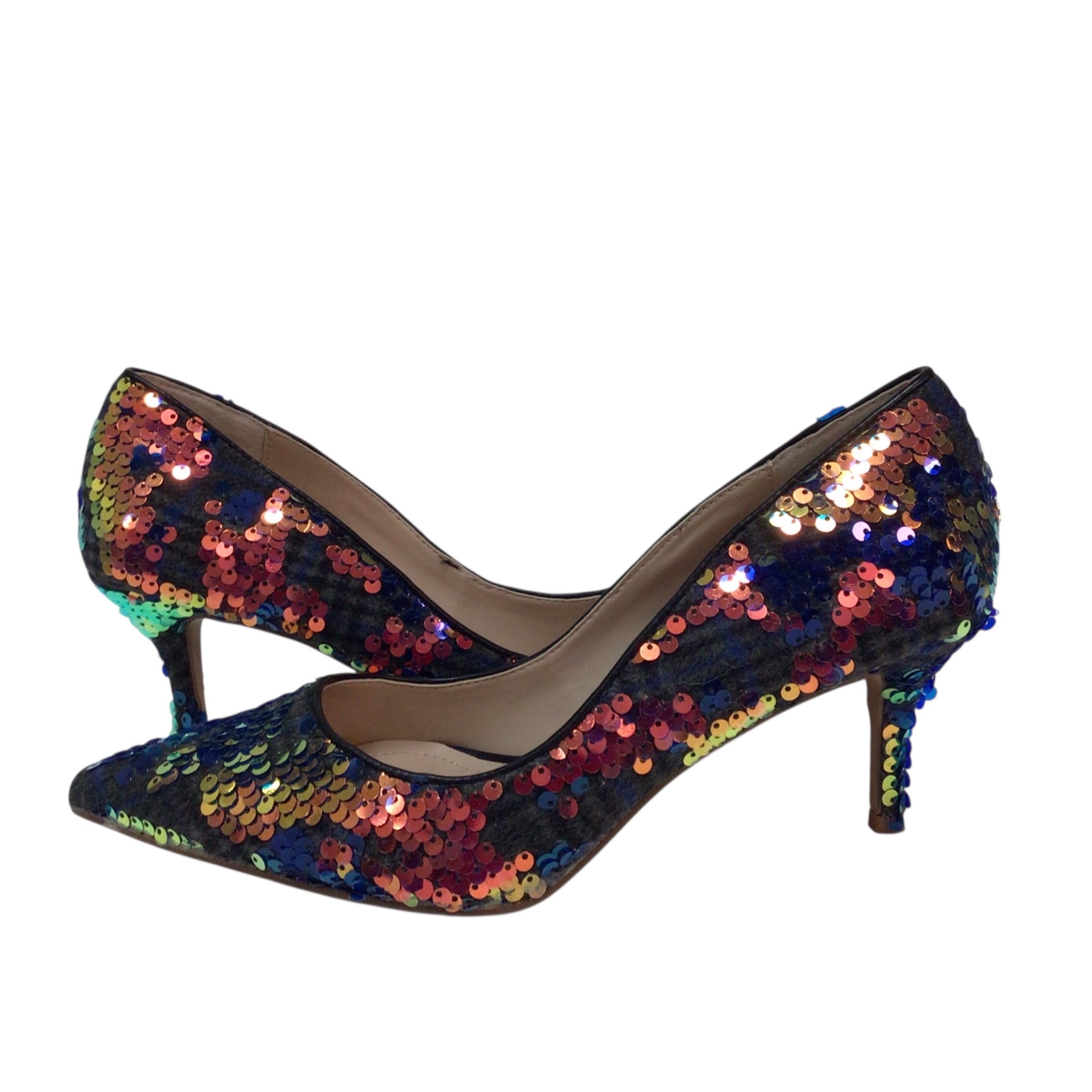 Charles David "Audrey" Blue Sequin Heels Size 7.5