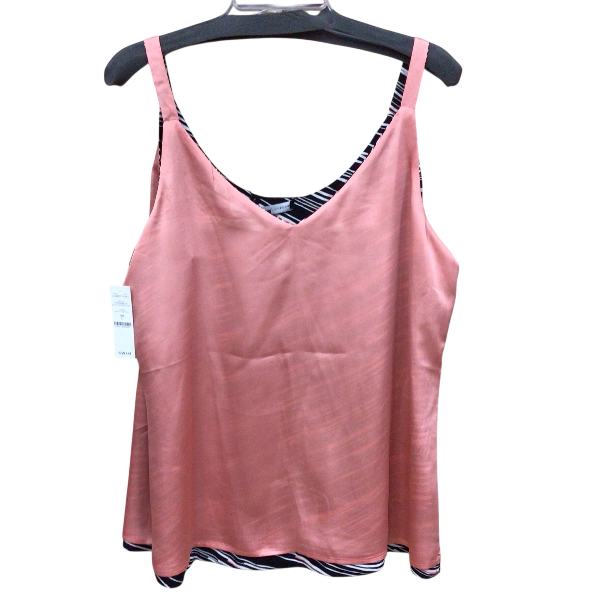 WHBM Reversible Black/White/Pink Sleevless Top Size Large NWT