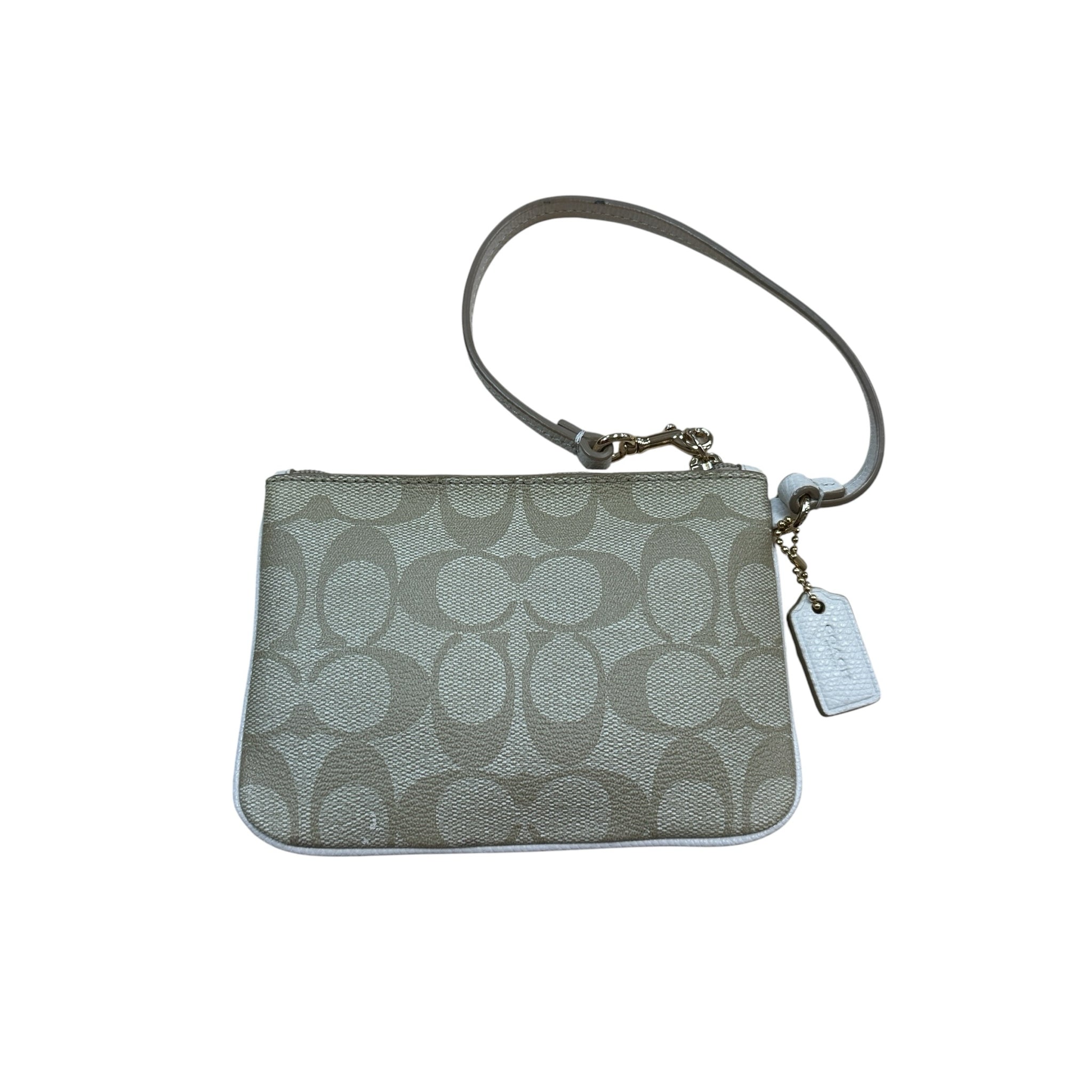 Coach White & Beige Wallet Wristlet