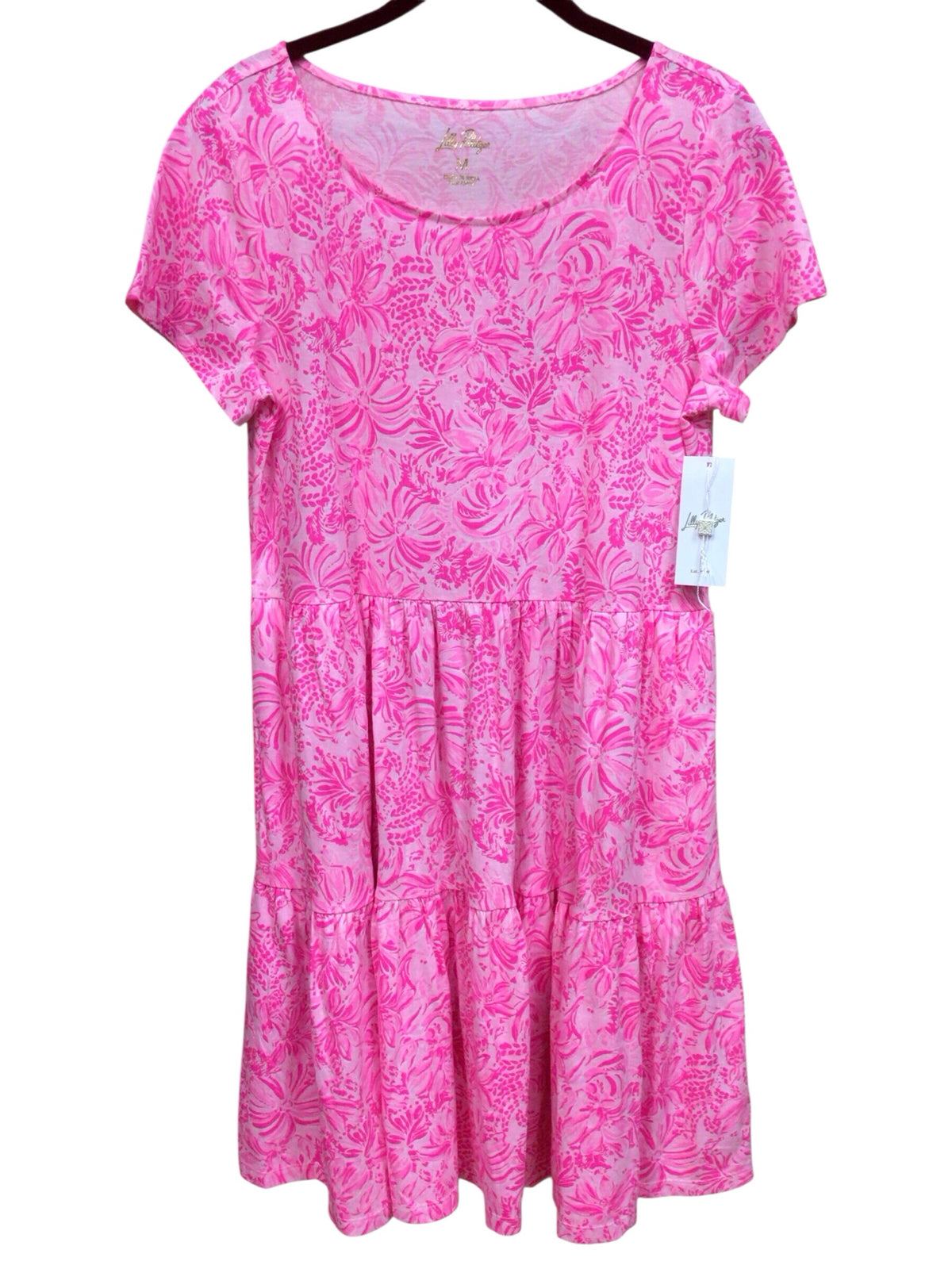 Lilly Pulitzer "Geanna" Pink Blossom Short Sleeve Dress Size Medium NWT