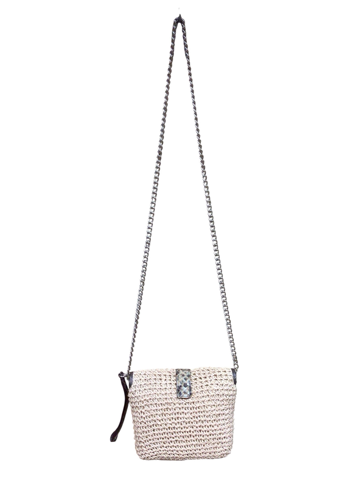 Brighton Mini Straw & Leather Wristlet Crossbody Bag
