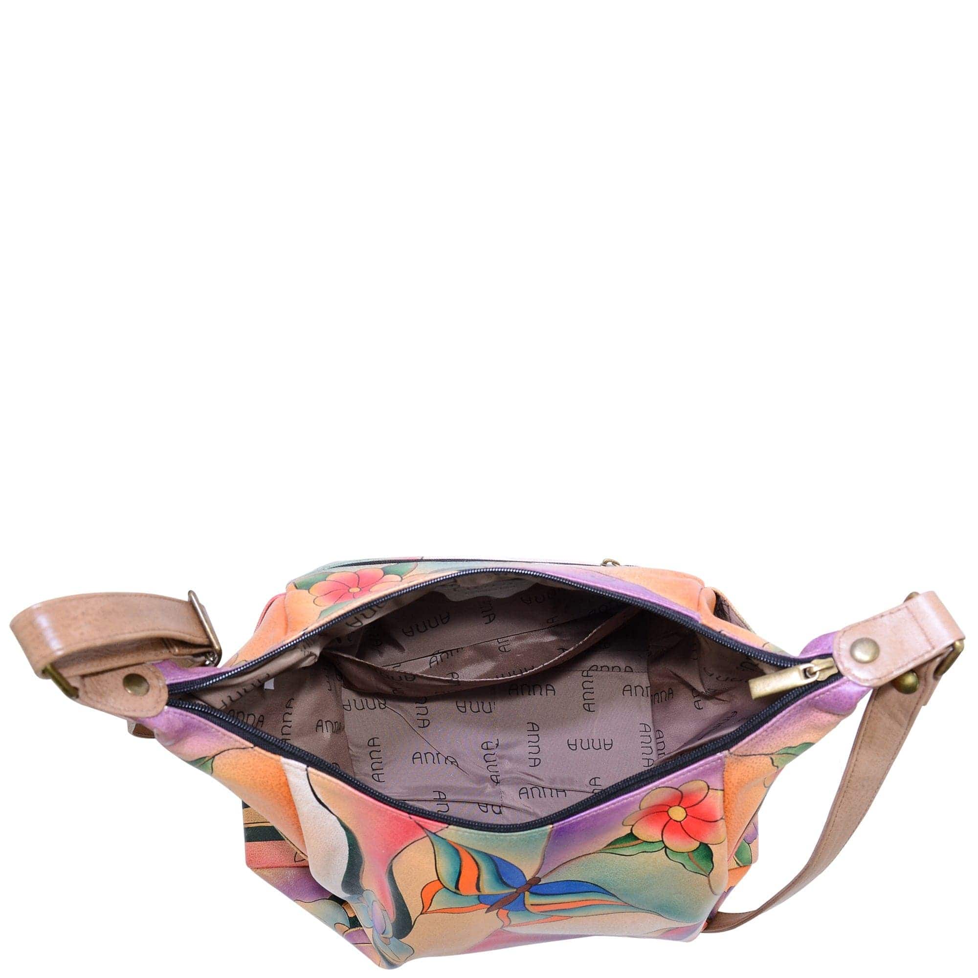 Anuschka Large Multi Pocket Hobo Handbag - 8060