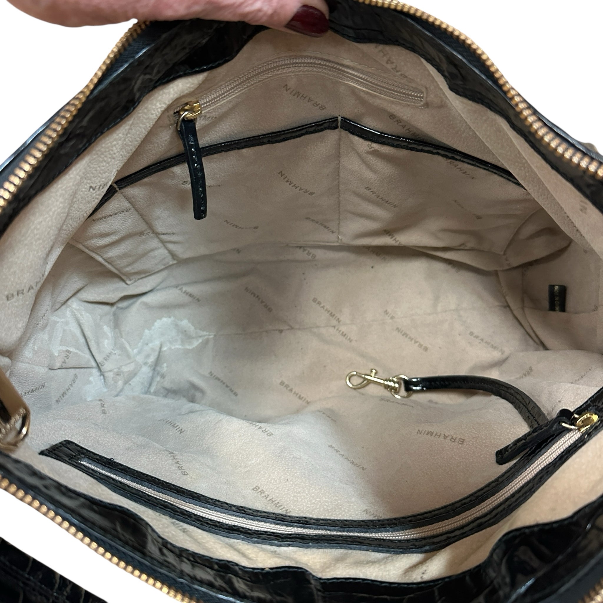 Brahmin "Kathleen" Black Leather Shoulder Bag