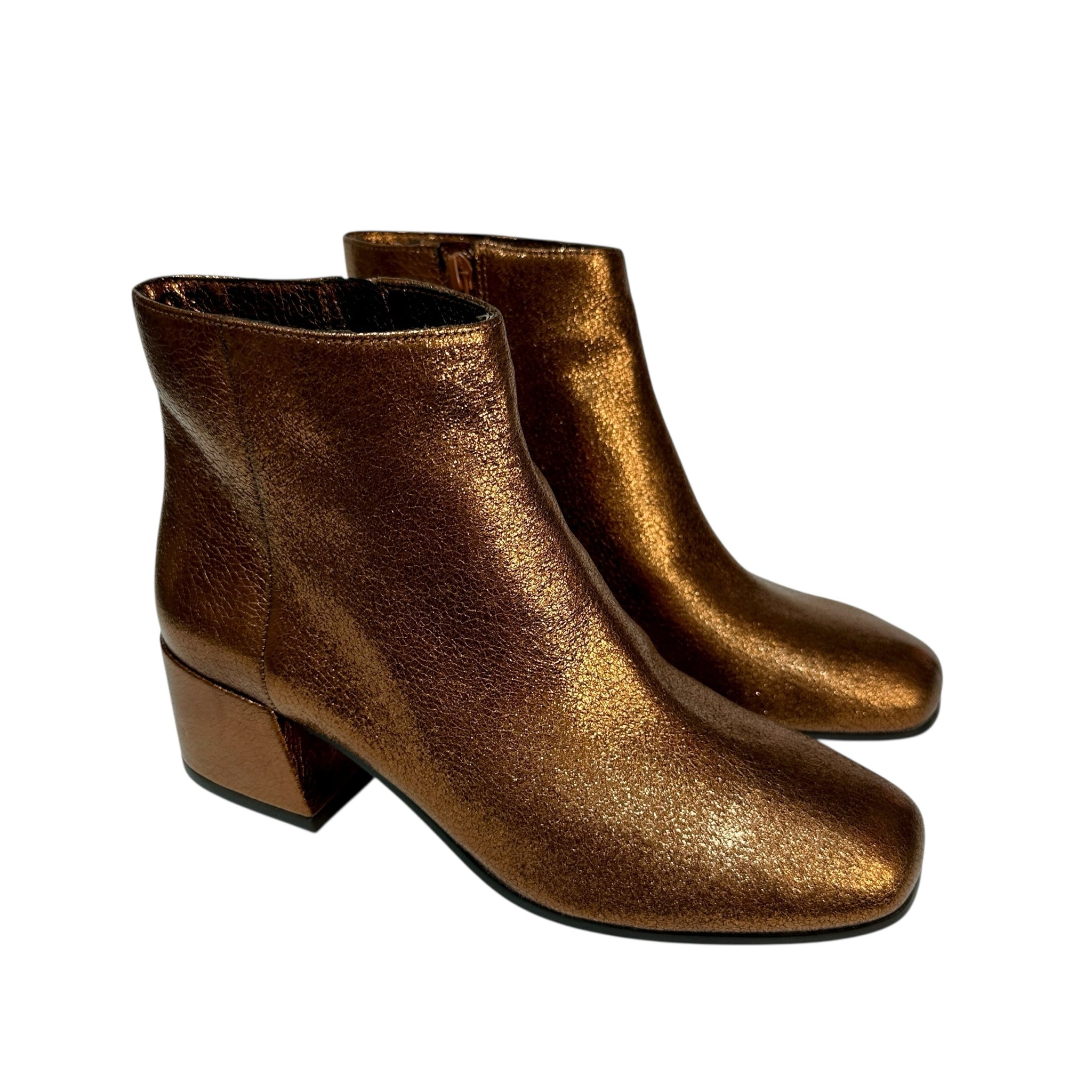 Sole Society Copper Metallic Cracklyn Tashia Bootie Size 8 M / 38.5