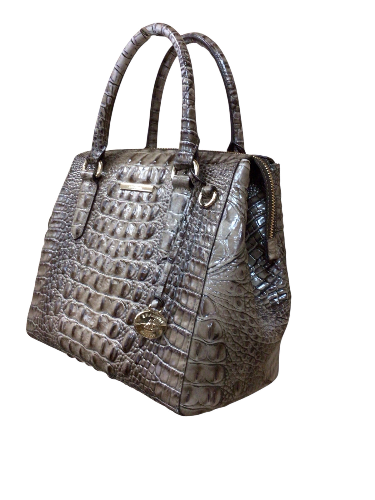 Brahmin "Marissa" Croc-Embossed Leather Crossbody Satchel