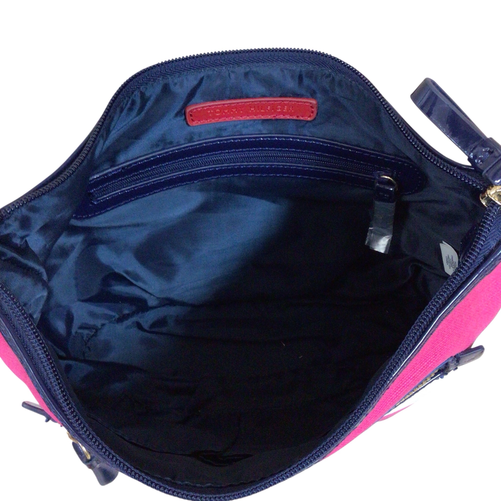 Tommy Hilfiger Pink & White Canvas Satchel