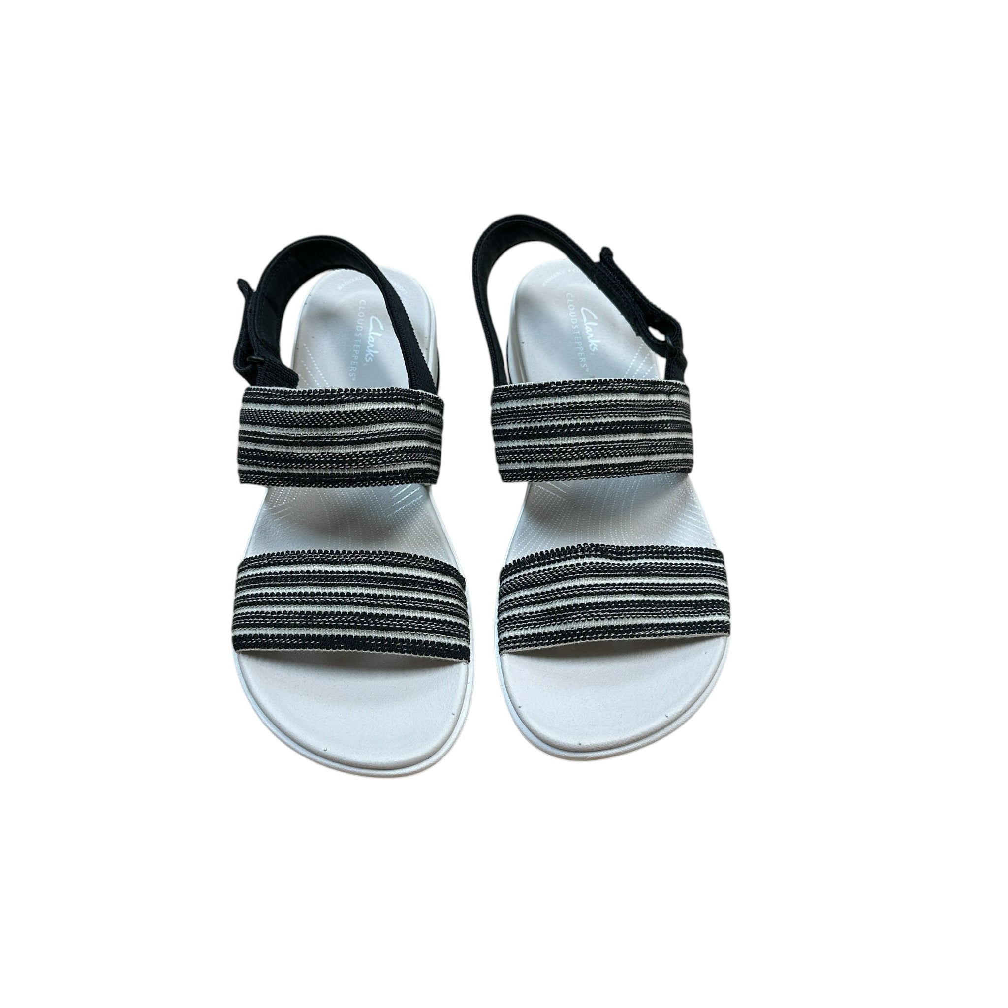 Clarks Cloudsteppers Black & White Sandals Size 10