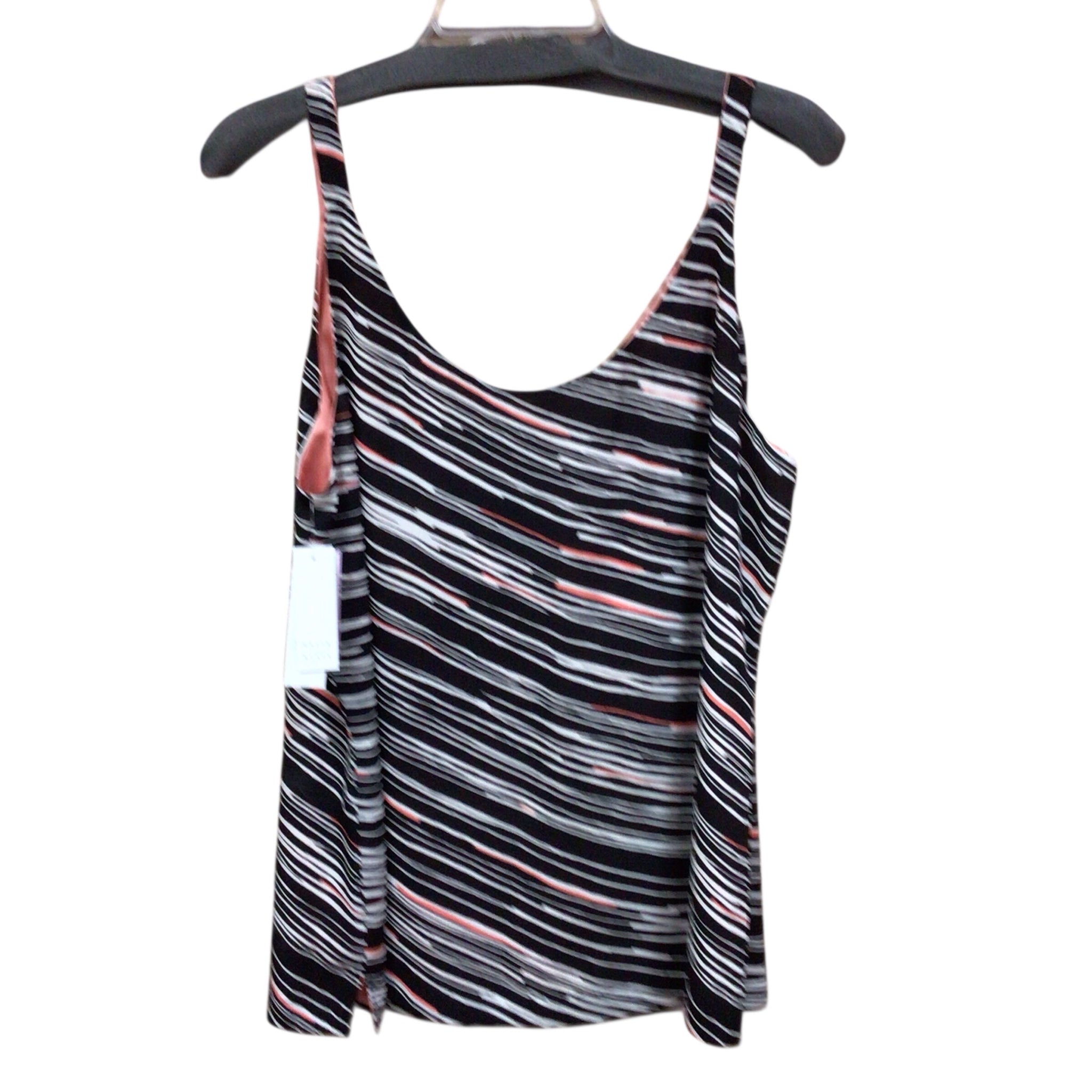 WHBM Reversible Black/White/Pink Sleevless Top Size Large NWT
