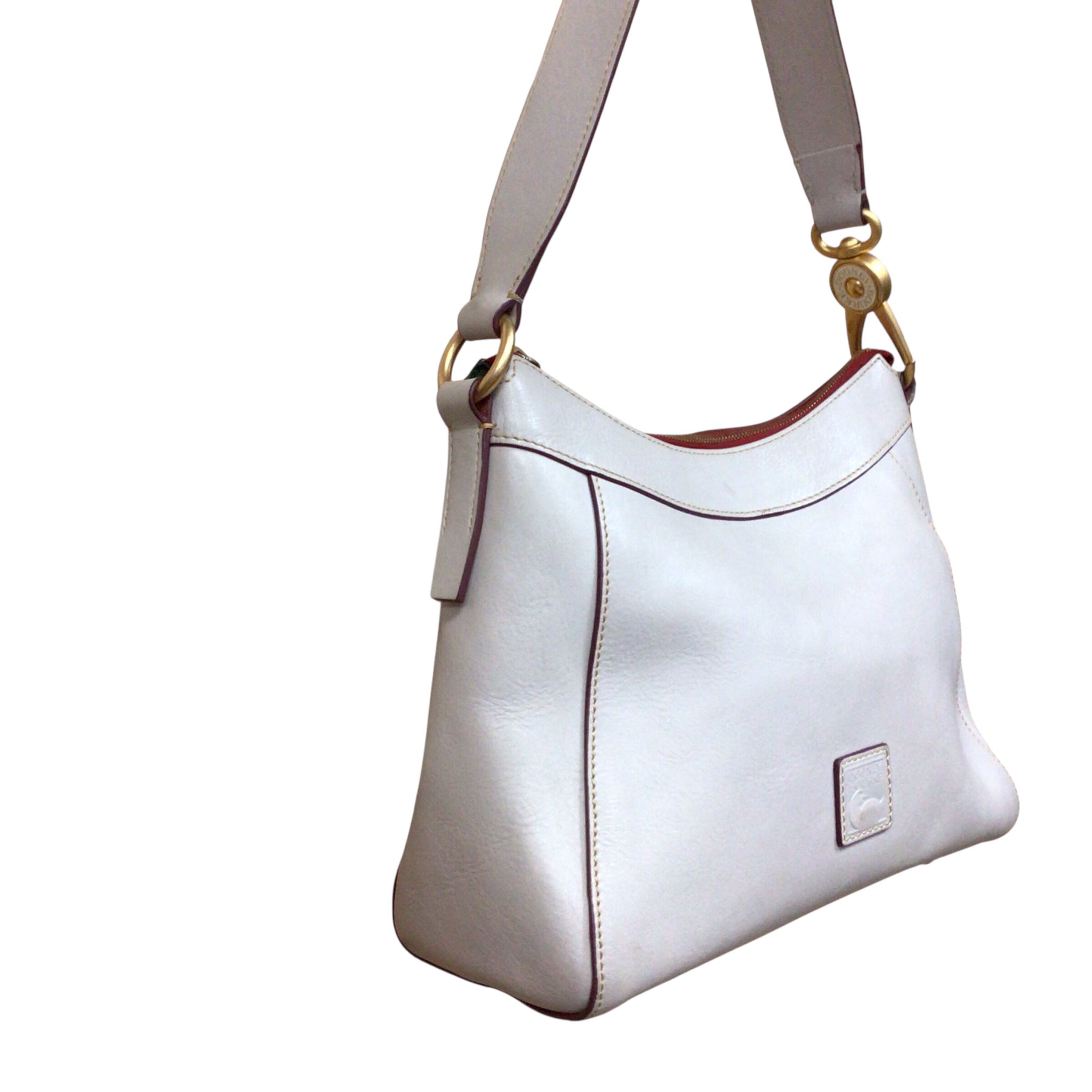 Dooney & Bourke Vintage Gray Florentine Leather Shoulder Bag
