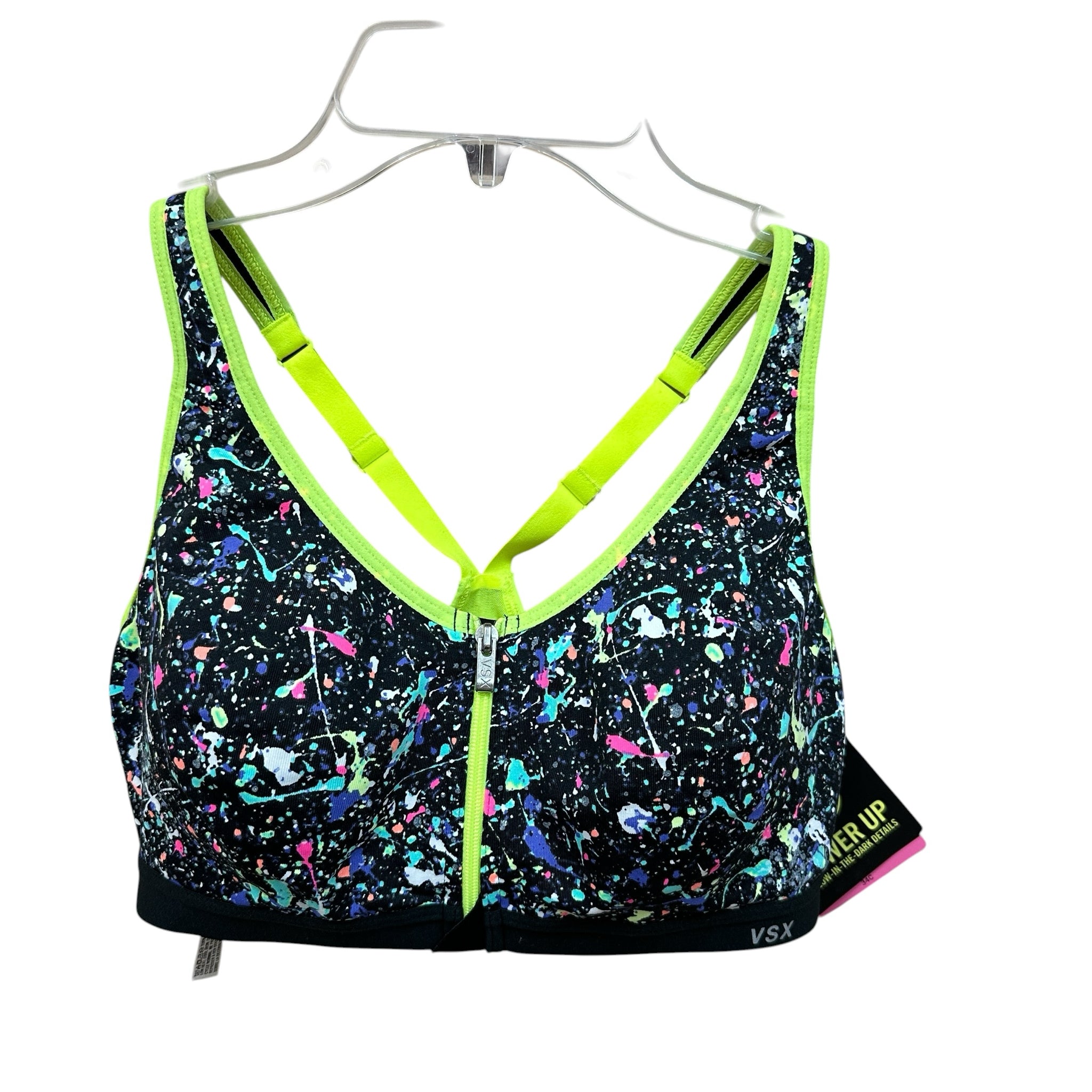 Victoria's Secret Black & Green Size 34C Sports Bra