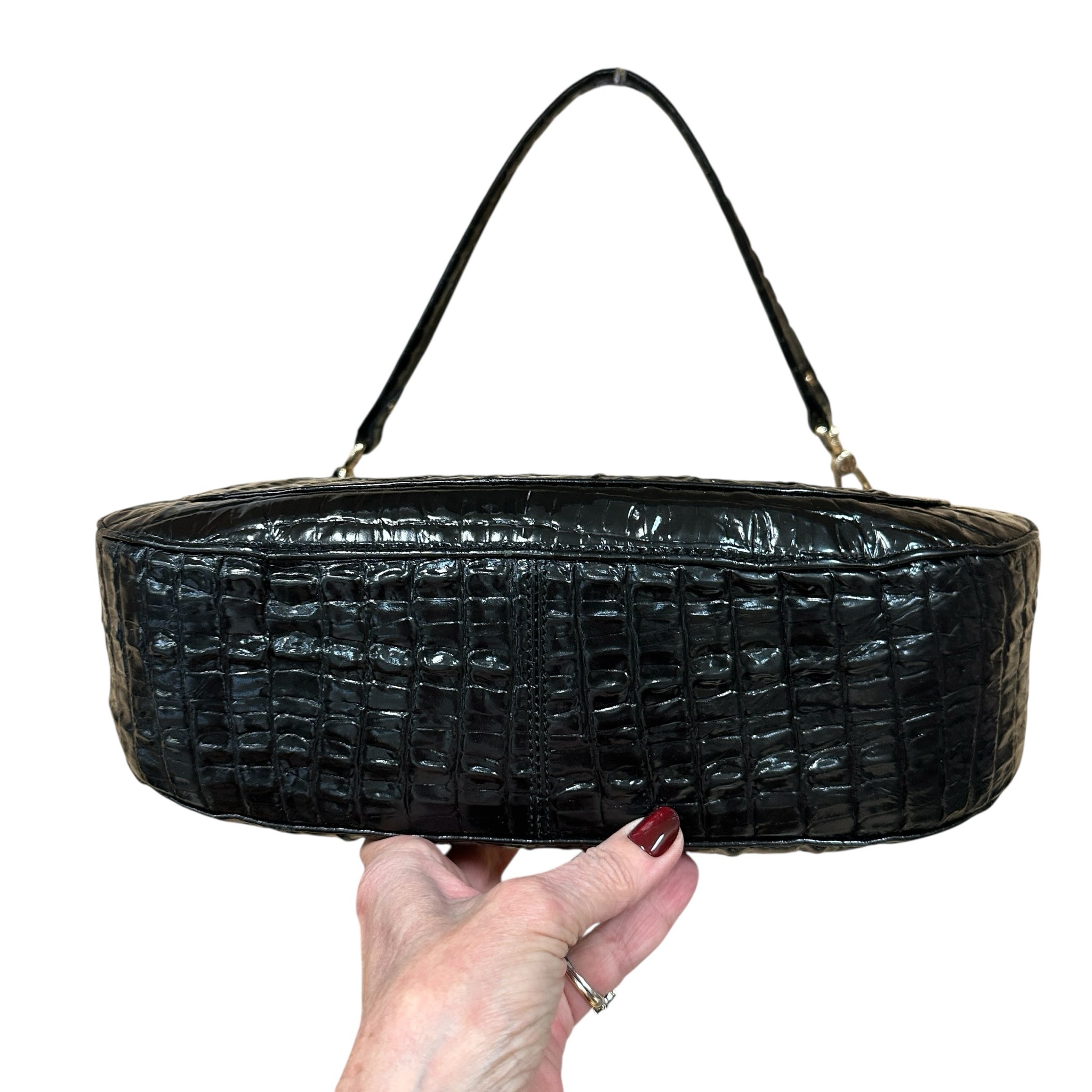Brahmin "Kathleen" Black Leather Shoulder Bag