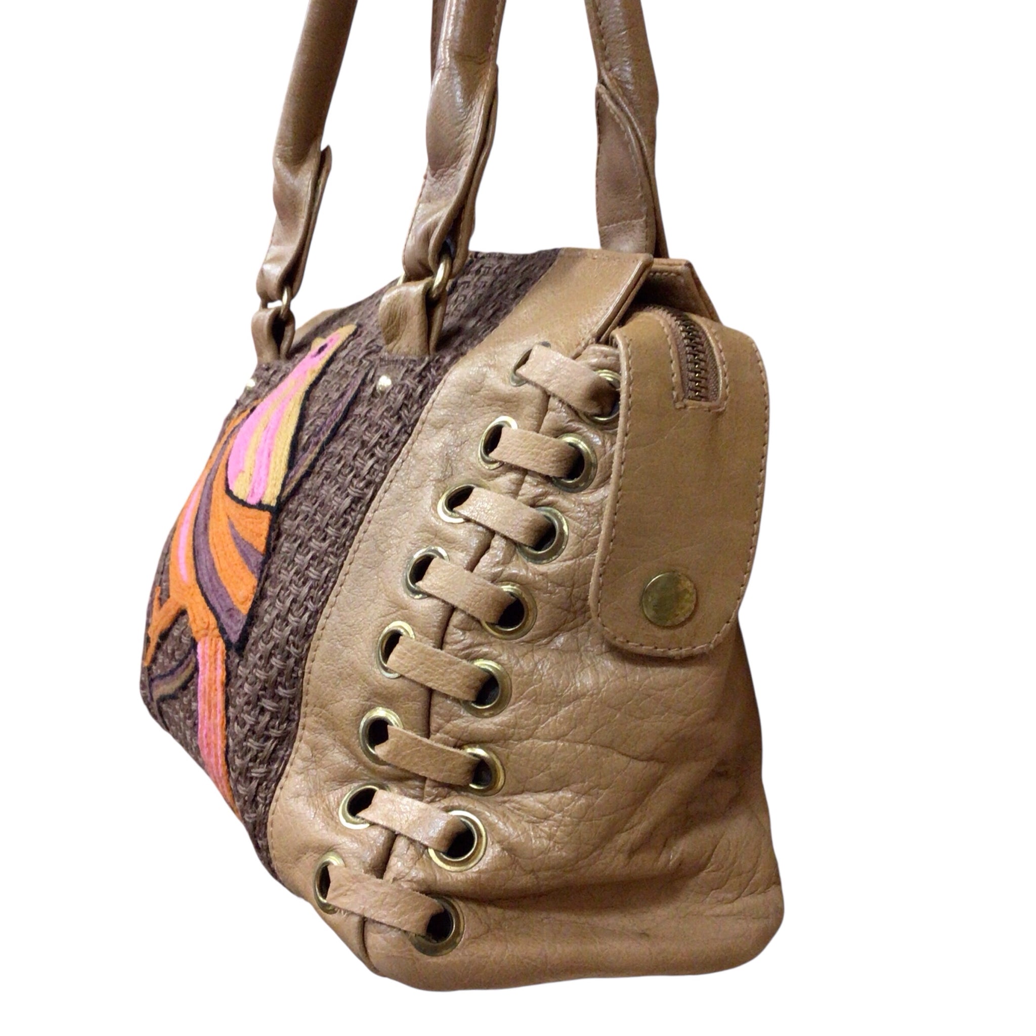 Anthropolgie Vintage Lucky Penny Leather Bird Satchel