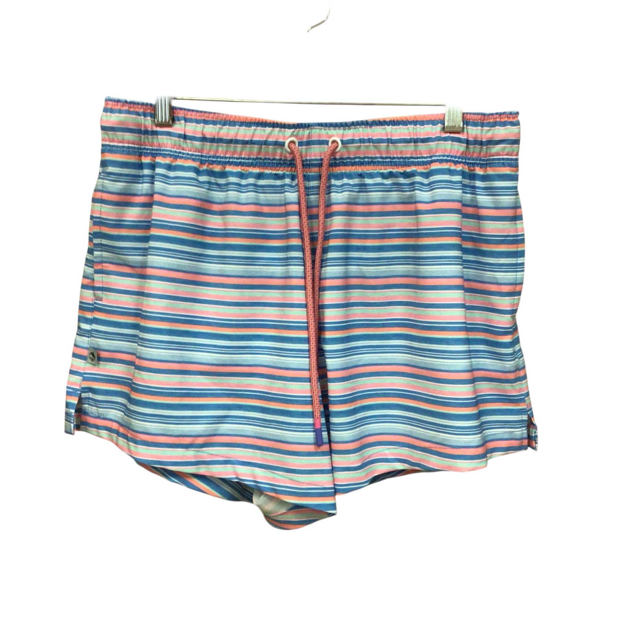 Ocean + Coast Blue & Orange Striped Board Shorts Size Large