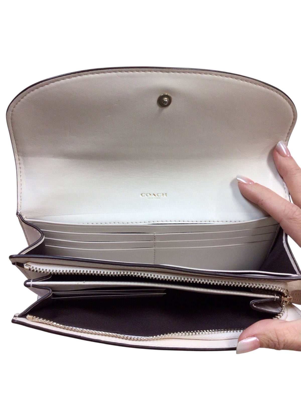 Coach F4022 Signature Slim Envelope Fold Over Wallet