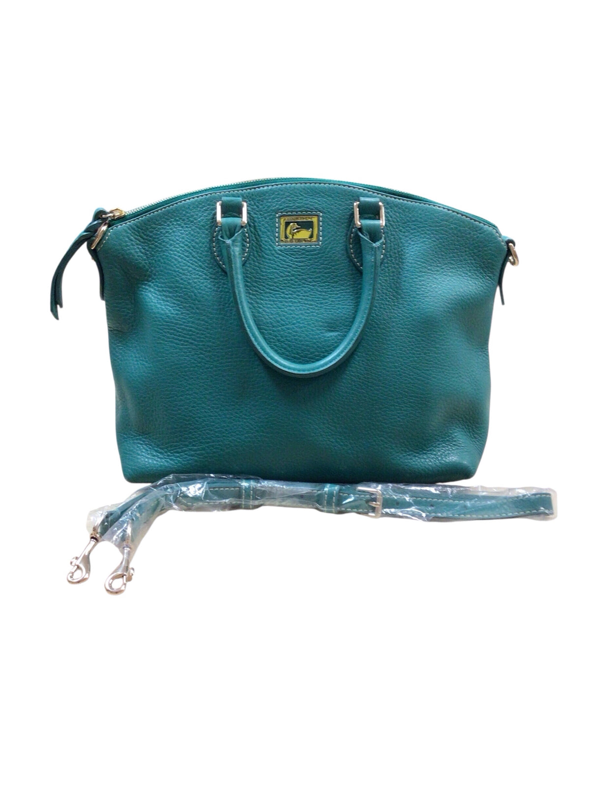 Dooney & Bourke "Dillen" Green Pebbled Leather Satchel Crossbody Bag