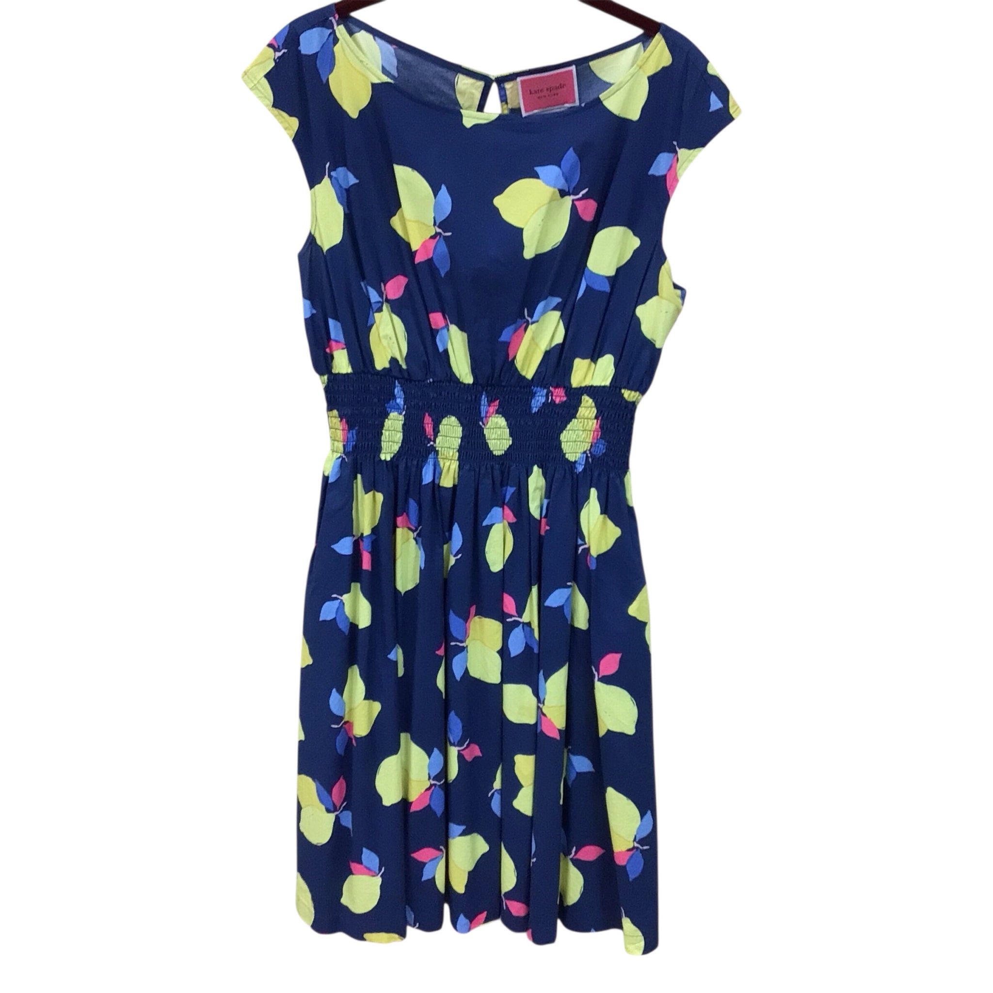 Kate Spade Navy Lemon Sleevless Dress Size 12