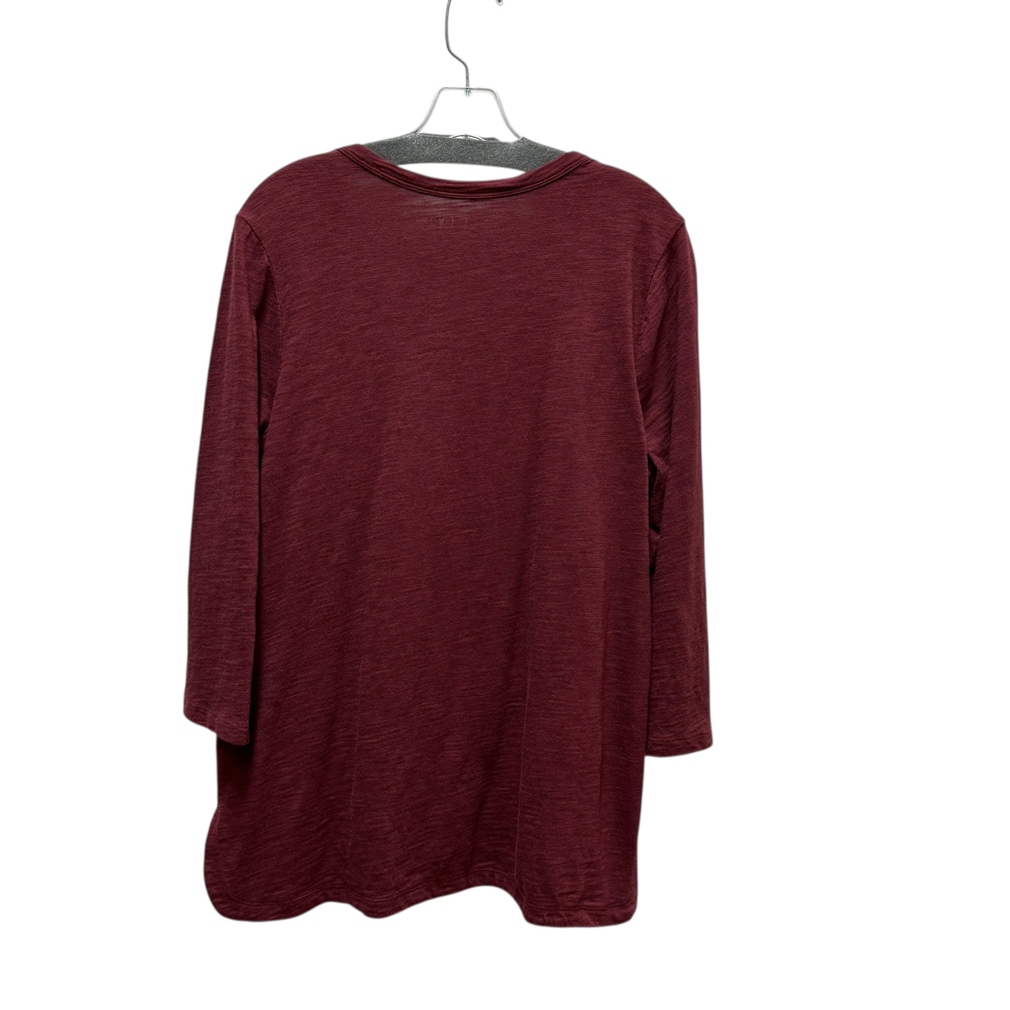 Chico's Size Large 3/4 Sleeve Burgundy Top