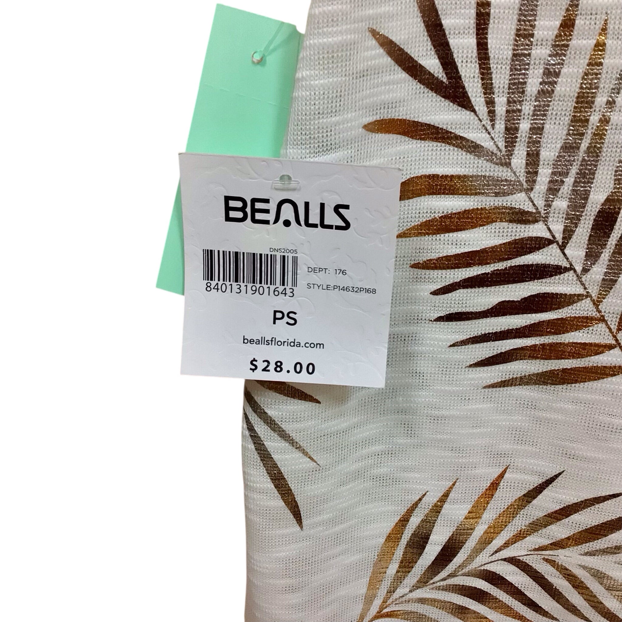 Coral Bay Bronze Palm Short Sleeve Top Size Petite Small NWT