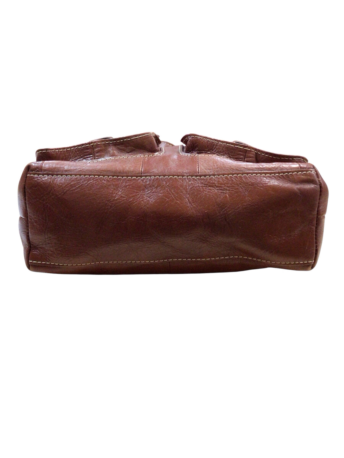 Patricia Nash Large Brown Italian Distressed Leather Crossbody Bag