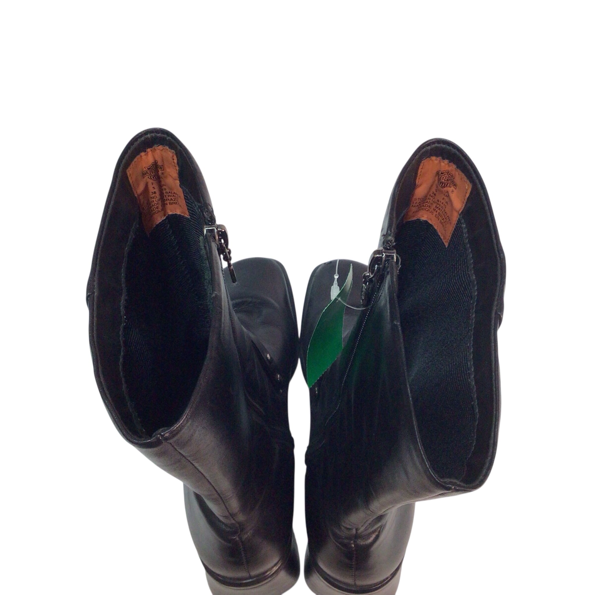 Harley Davidson Black Leather Bike Boots Size 7