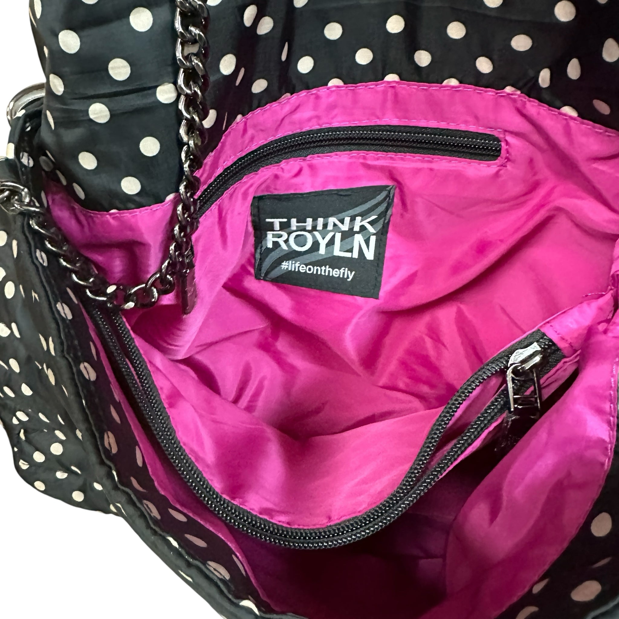 Think RoyIn Black Polka Dot Crossbody Bag