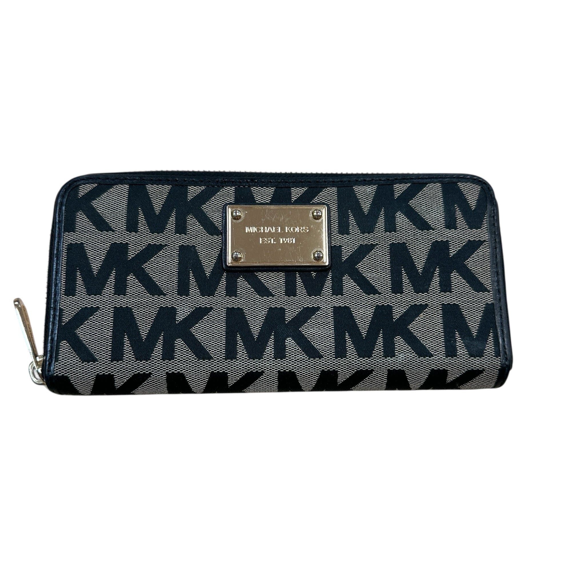 Michael Kors Jet Set Continental Signature Canvas Zip Around Wallet