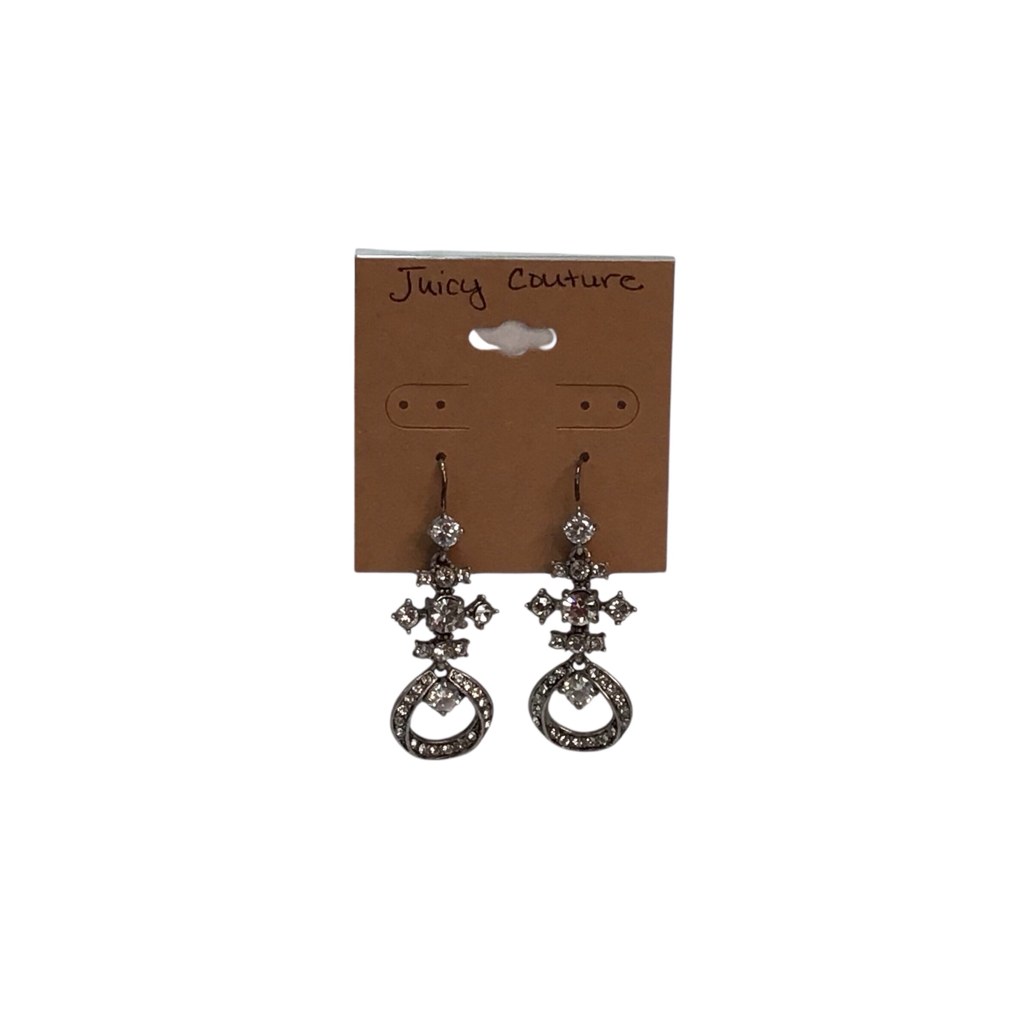 Juicy Couture Rhinestone Earrings 1.75" Long