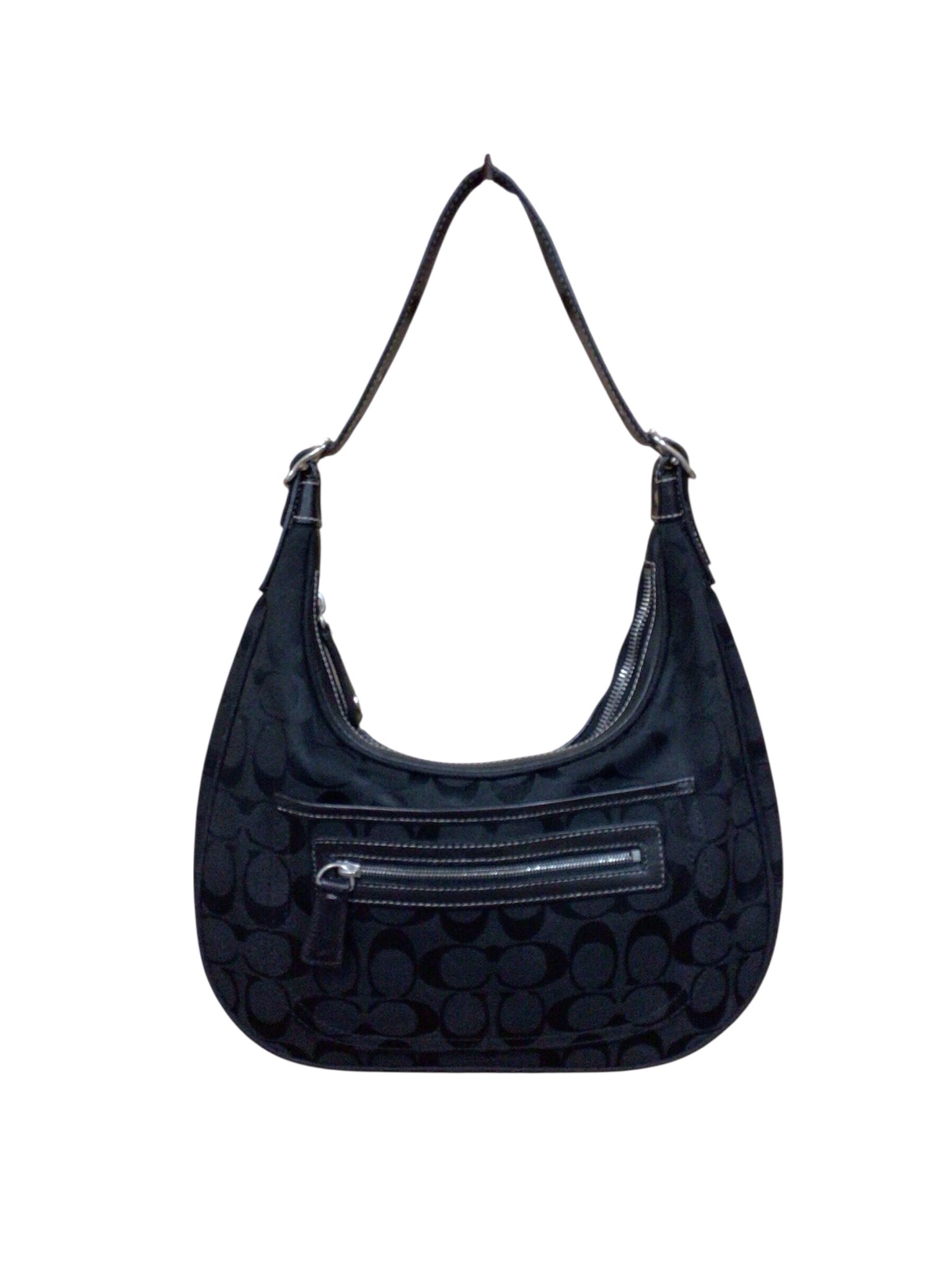 Coach 6045 Black Y2K Signature Jacquard Hobo Shoulder Bag