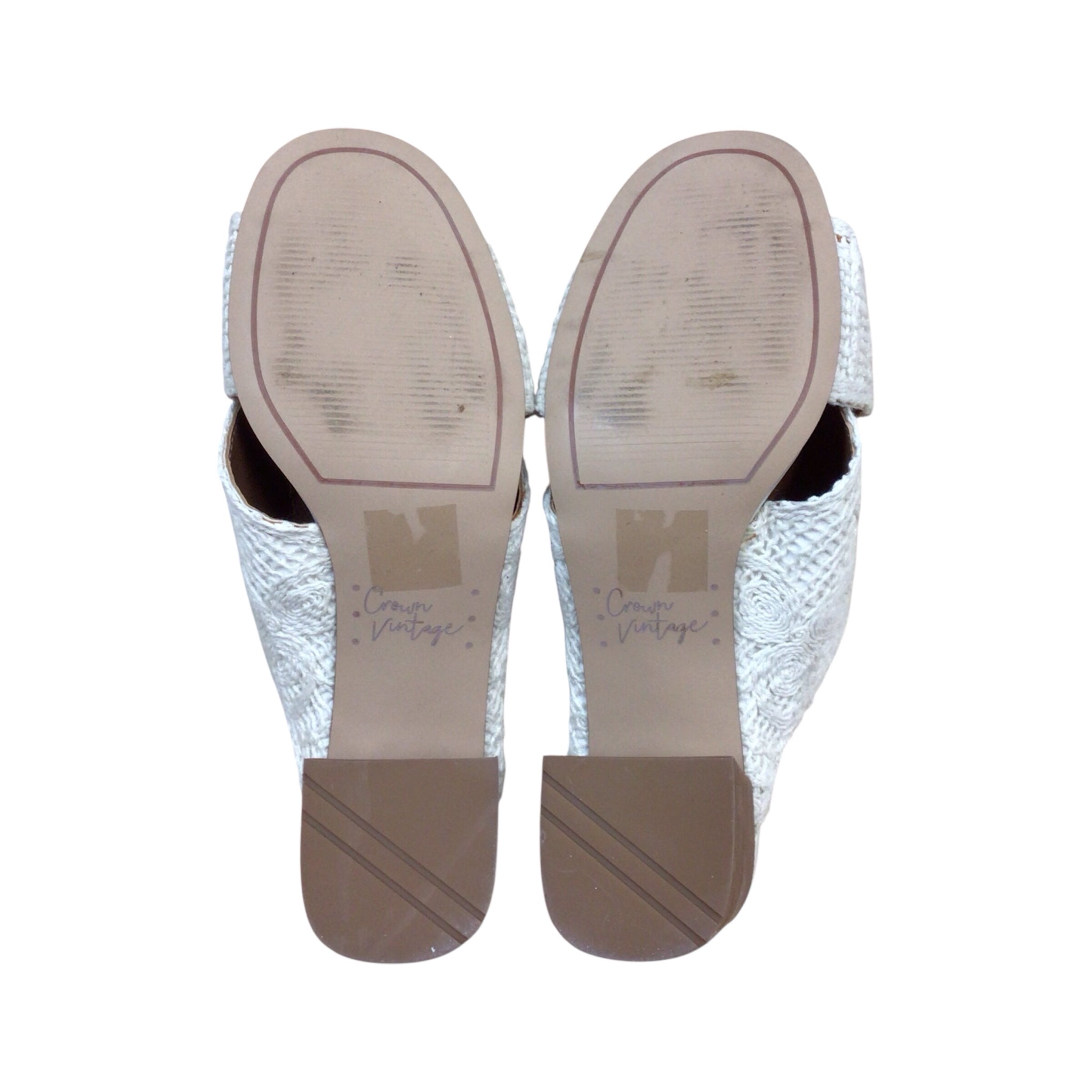 Crown Vintage White Sandal Wedges Size 6.5