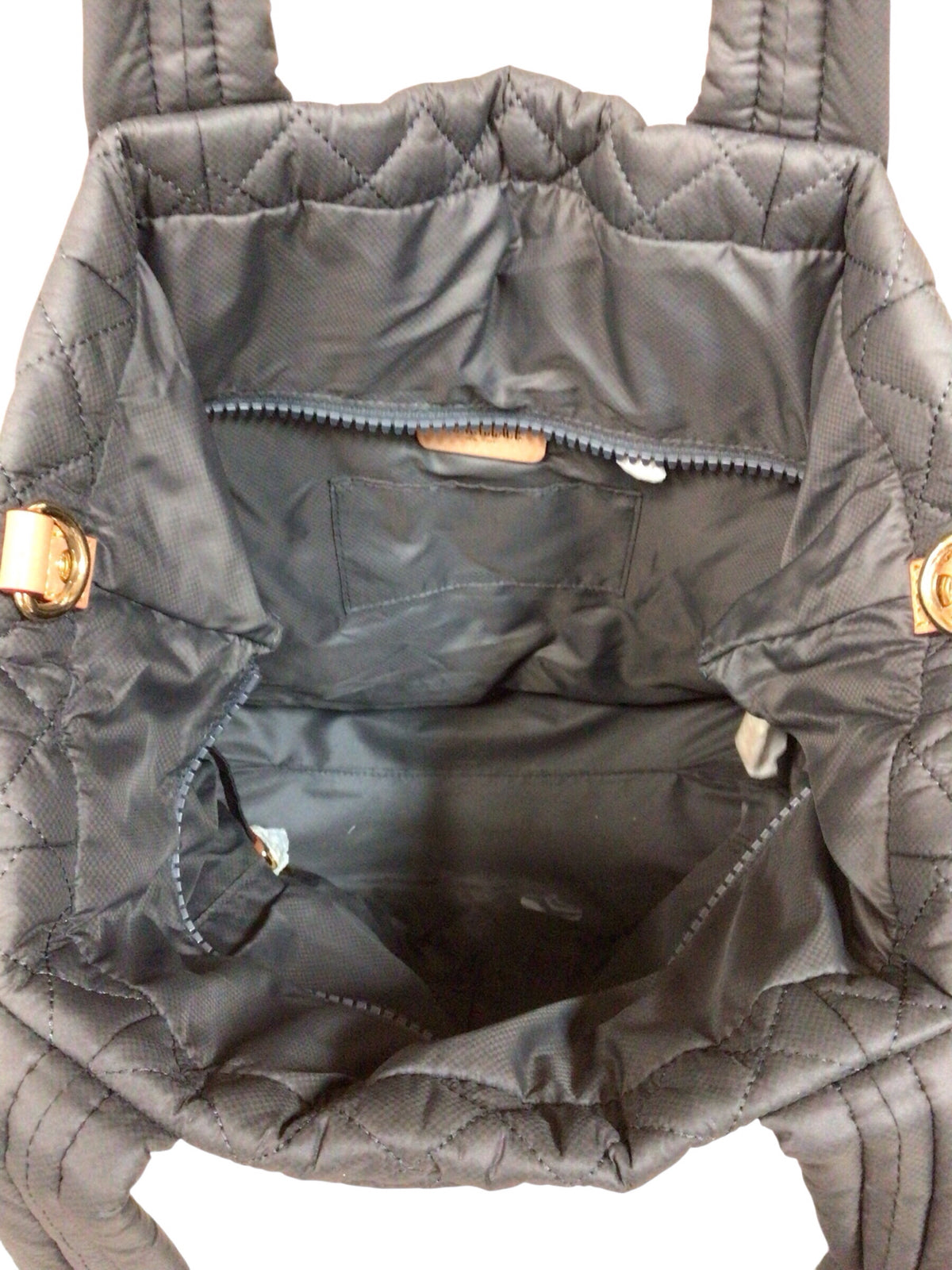 MZ Wallace Dark Gray Quilted Crossbody Tote